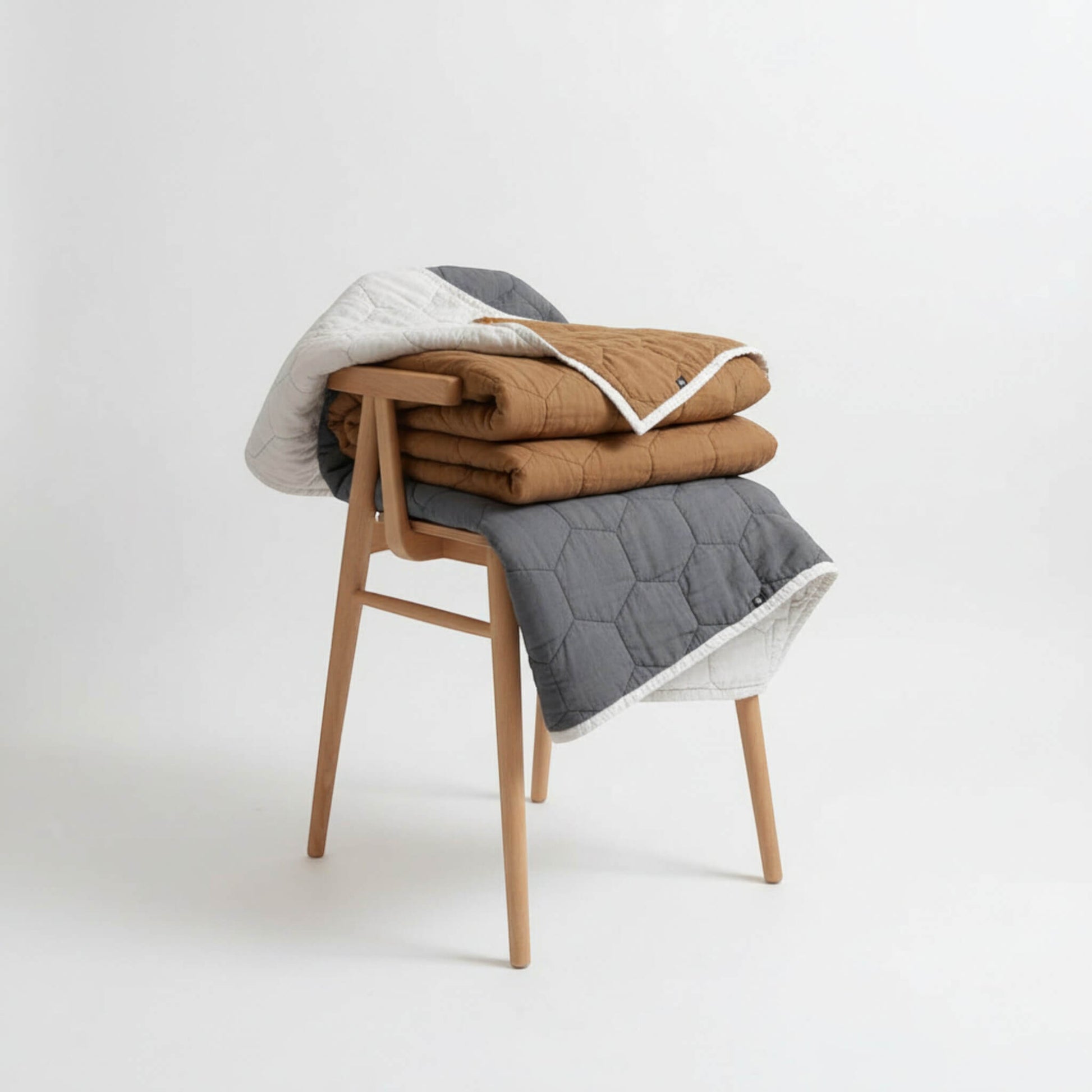 Linen Quilted Blanket, Lightweight Quilted Blanket