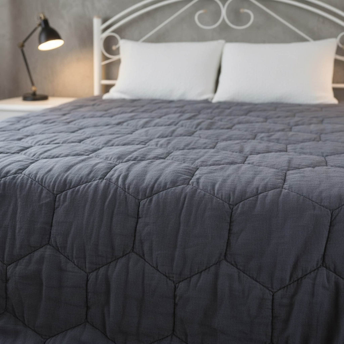 Linen Quilted Blanket, Lightweight Quilted Blanket