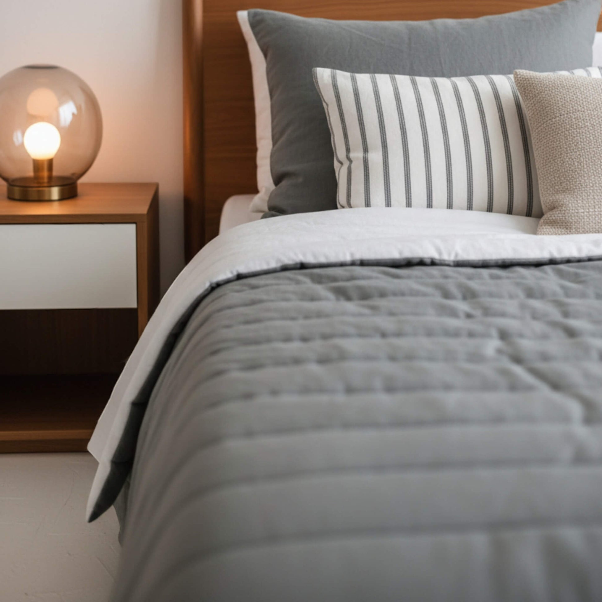 Linen Quilted Blanket, Linen Bed Blanket