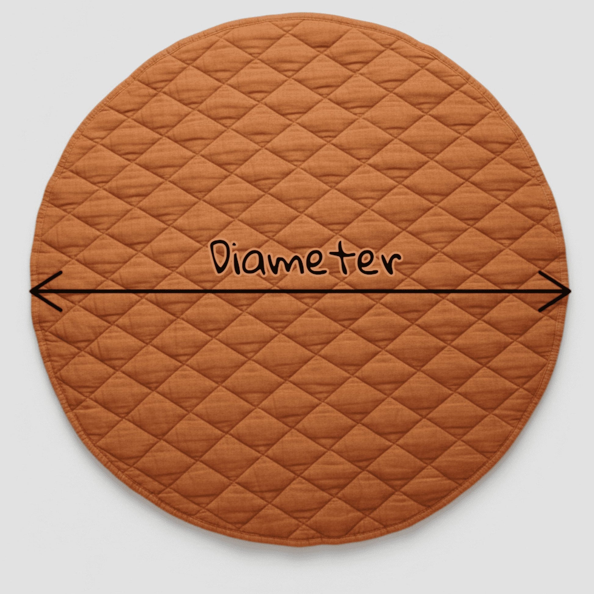 Linen Quilted Play Mat, Round Baby Play Mat