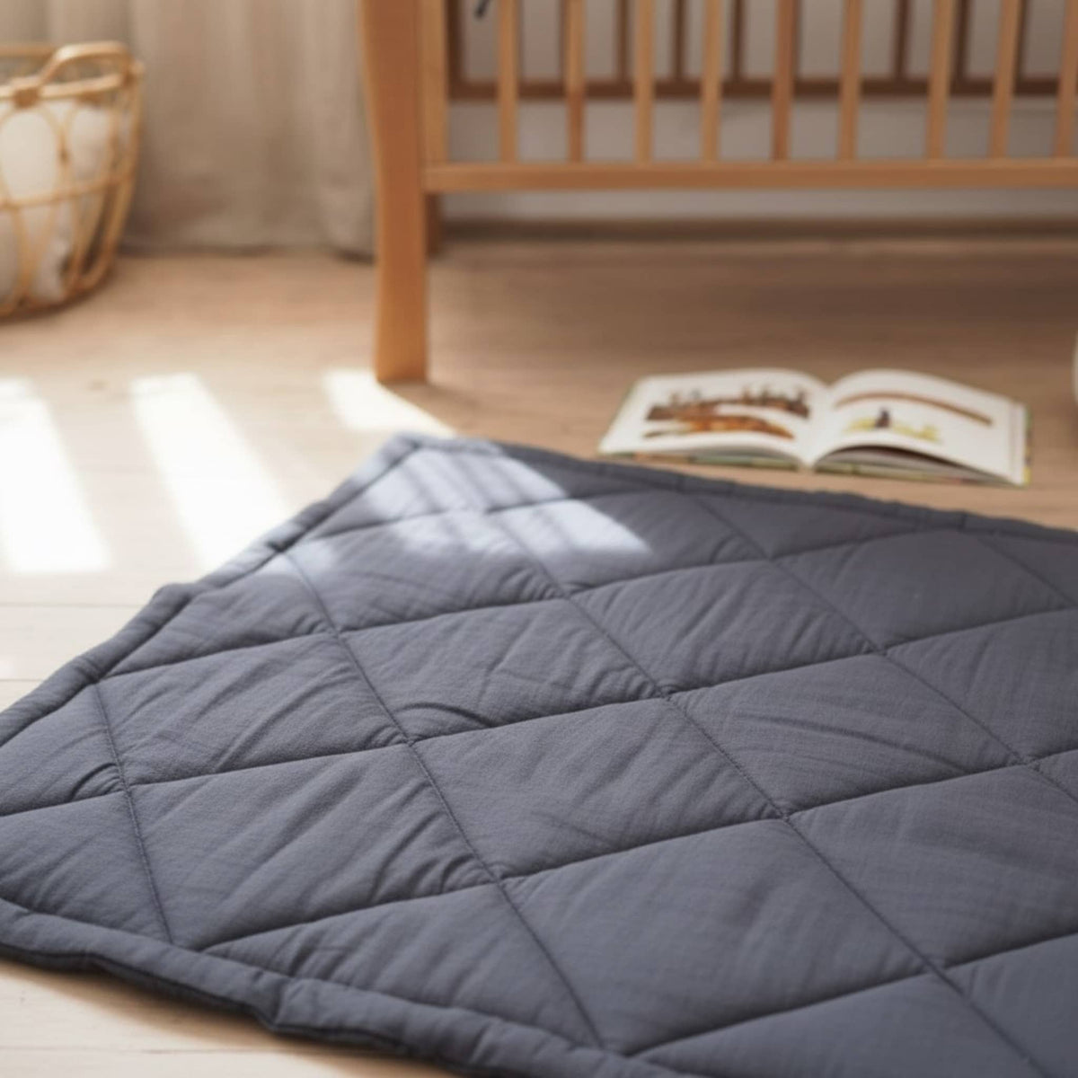 Linen Quilted Play Mat, Square Baby Play Mat
