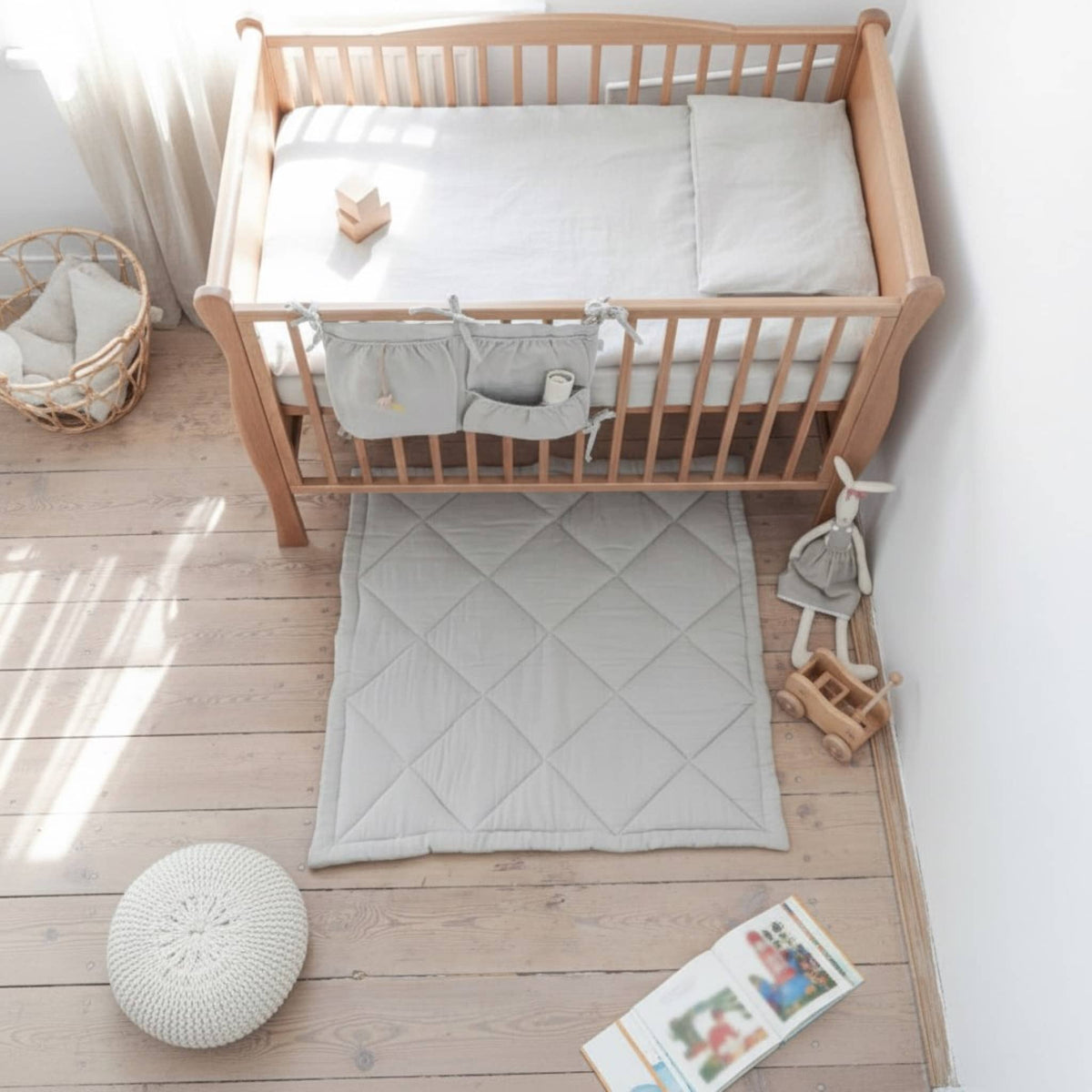 Linen Quilted Play Mat, Square Baby Play Mat