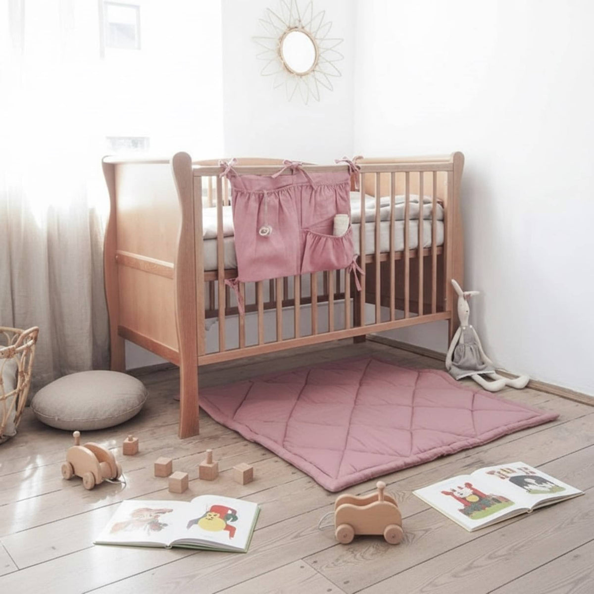 Linen Quilted Play Mat, Square Baby Play Mat