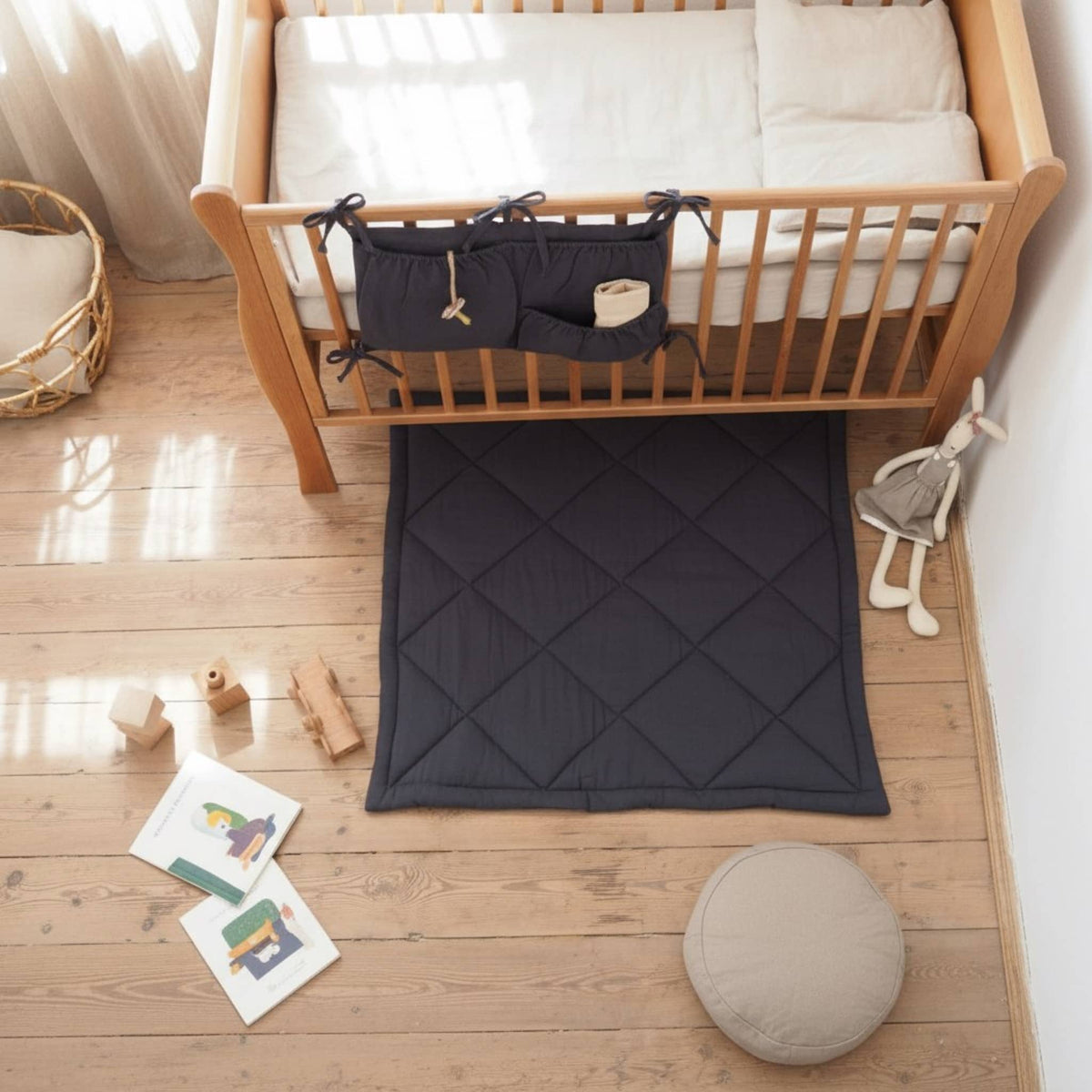 Linen Quilted Play Mat, Square Baby Play Mat