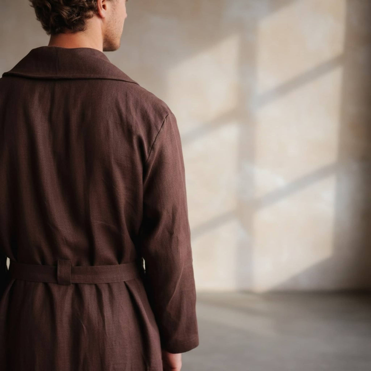 Linen Robe Mens, Long Bathrobe Linen