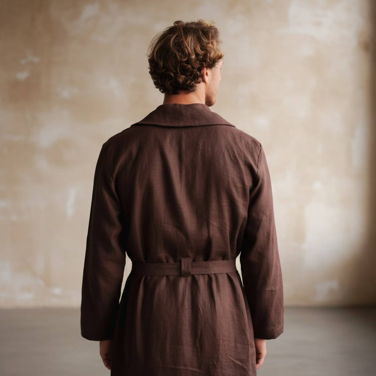 Linen Robe Mens, Long Bathrobe Linen