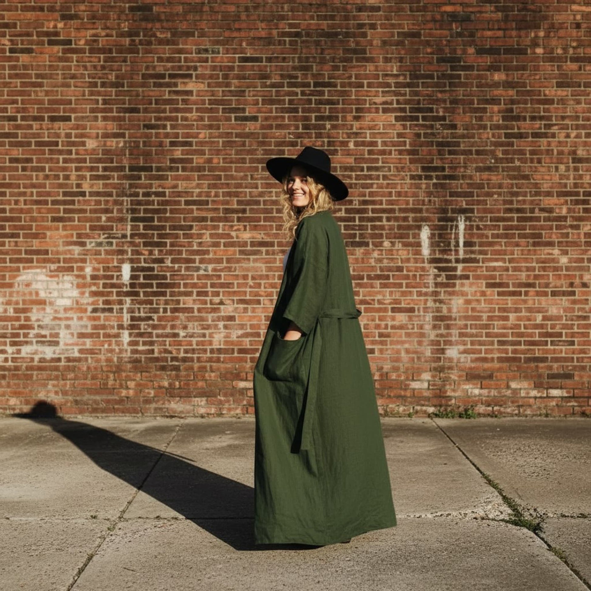 Linen Robe Womens, Long Linen Robe With Pockets