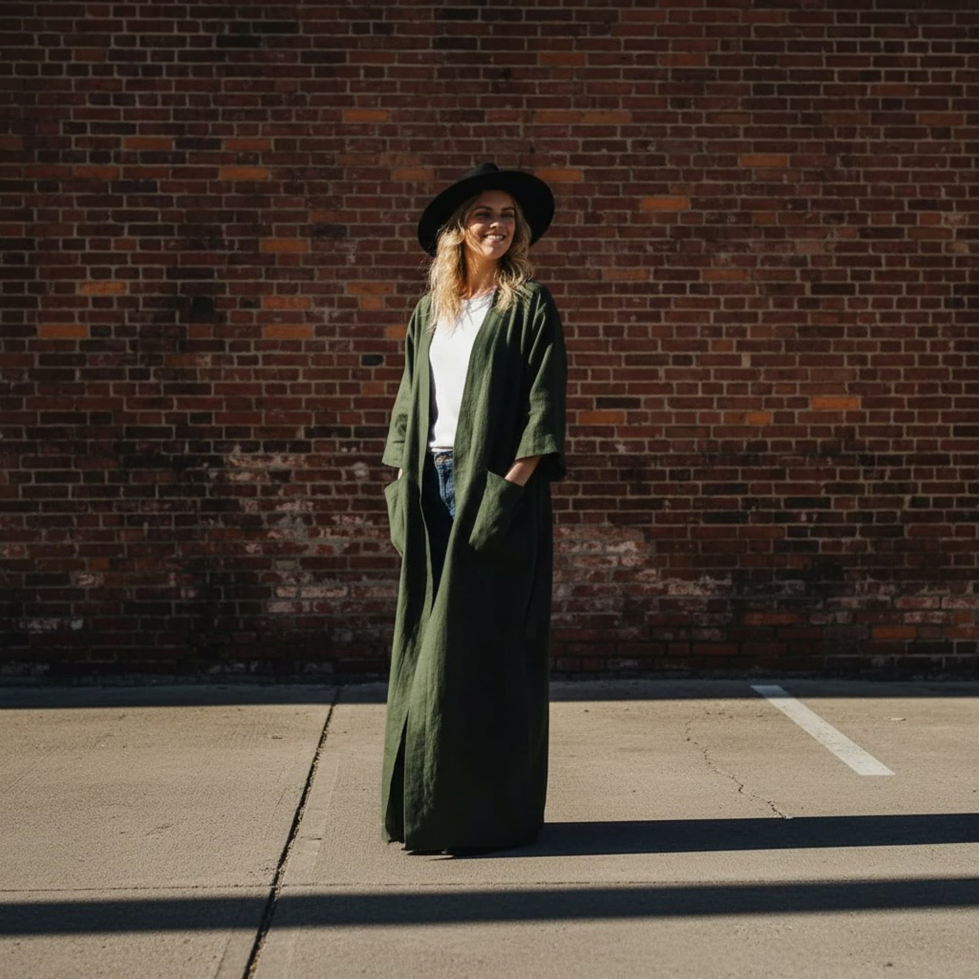 Linen Robe Womens, Long Linen Robe With Pockets