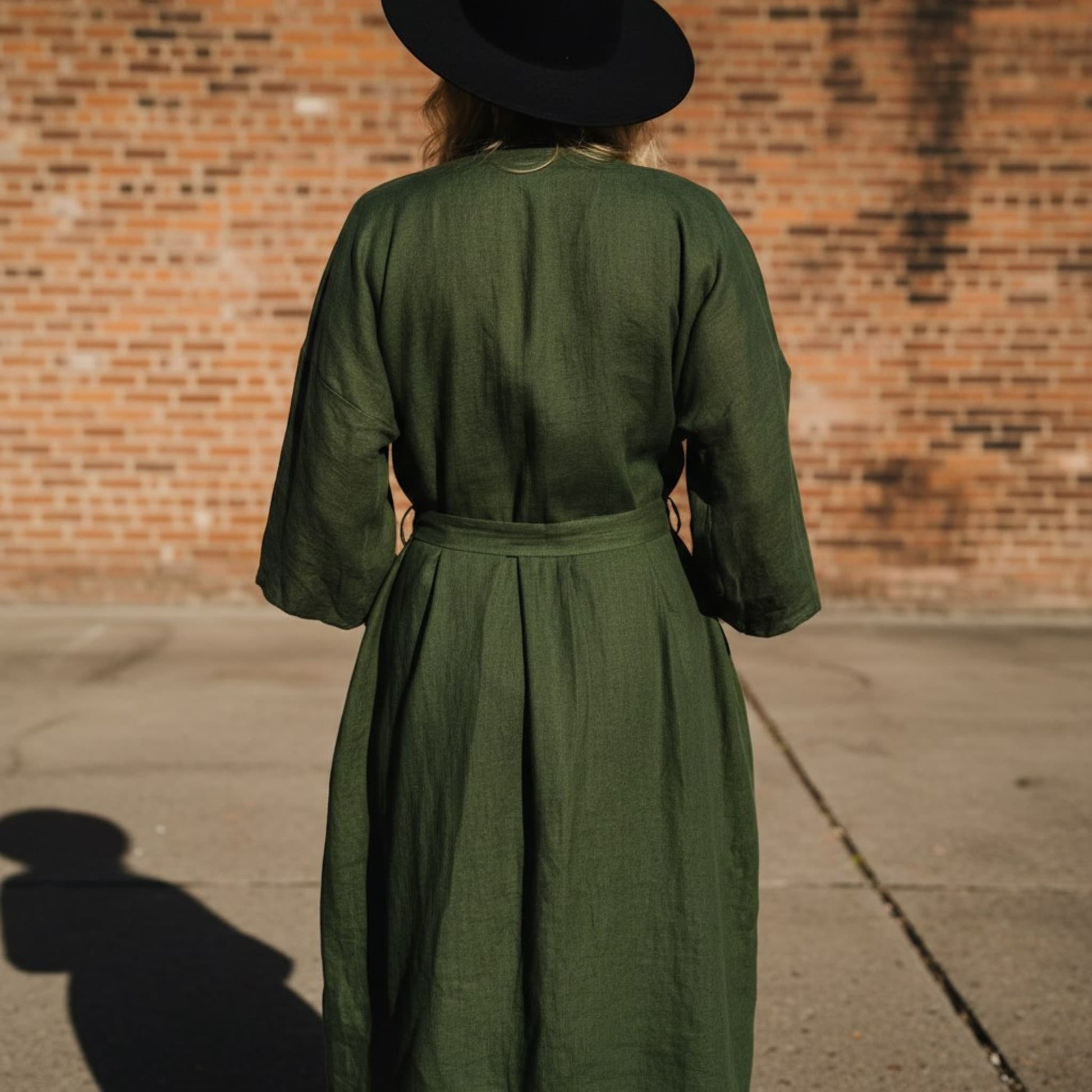 Linen Robe Womens, Long Linen Robe With Pockets