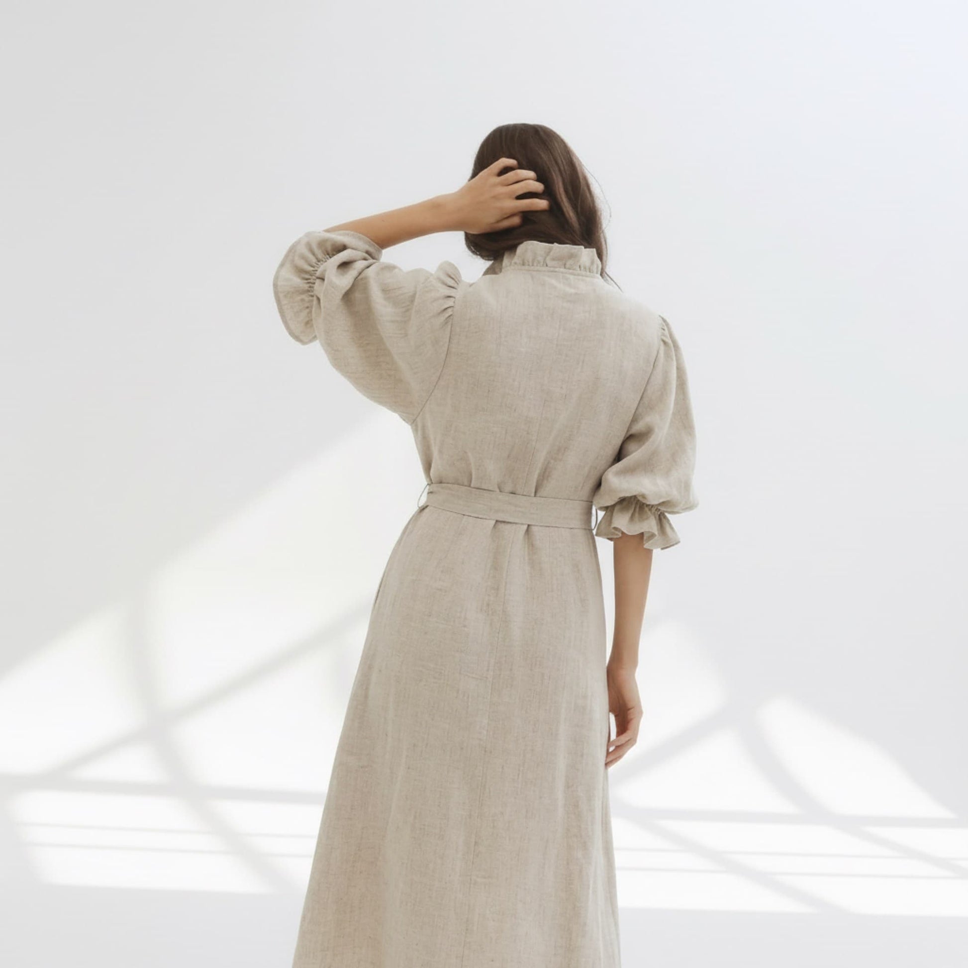 Linen Robe Womens, Ruffle Linen Robe