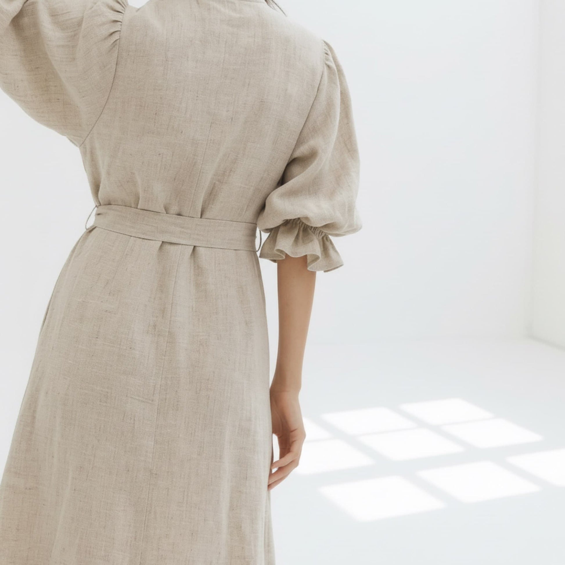 Linen Robe Womens, Ruffle Linen Robe