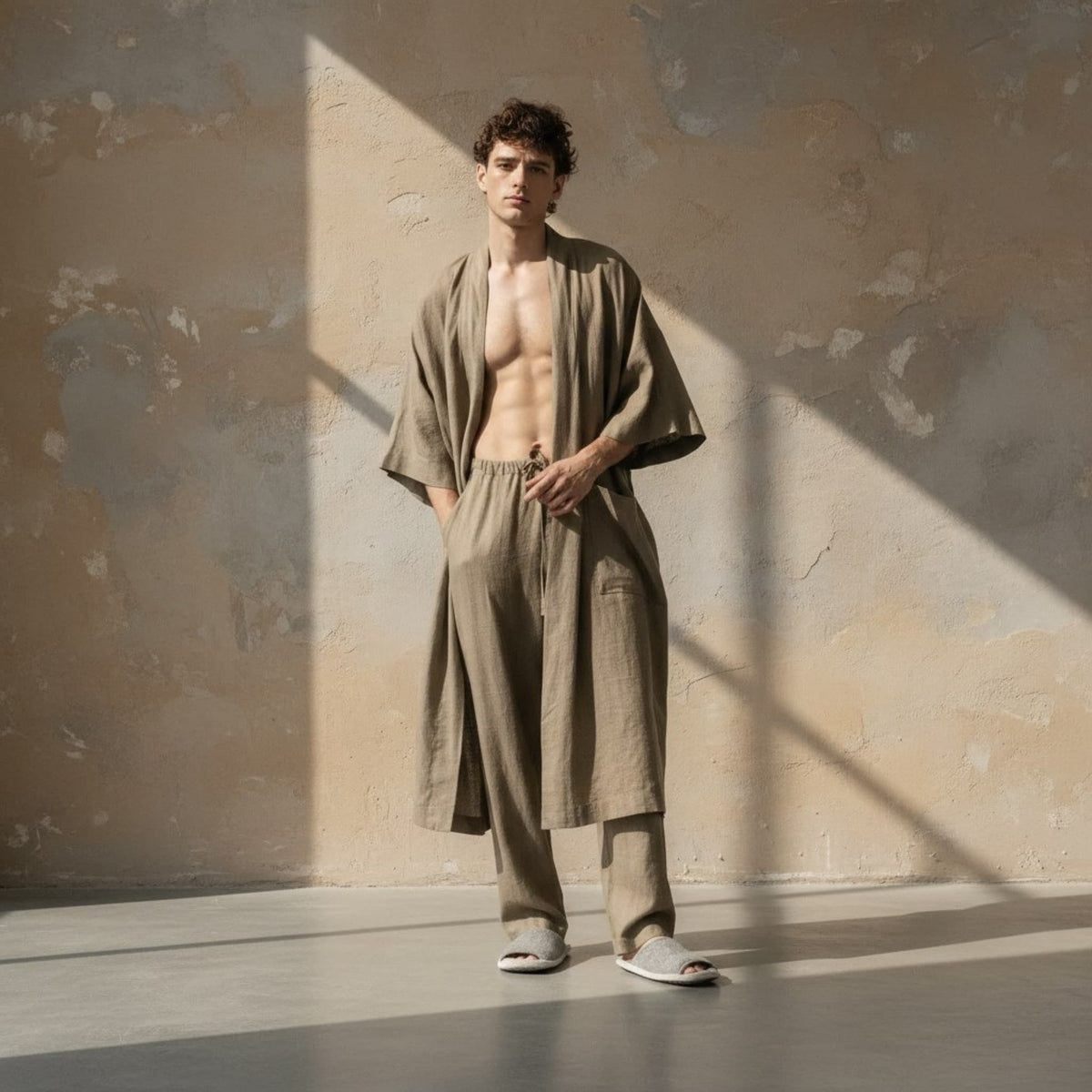 Linen Robes For Men, Mens Linen Robe