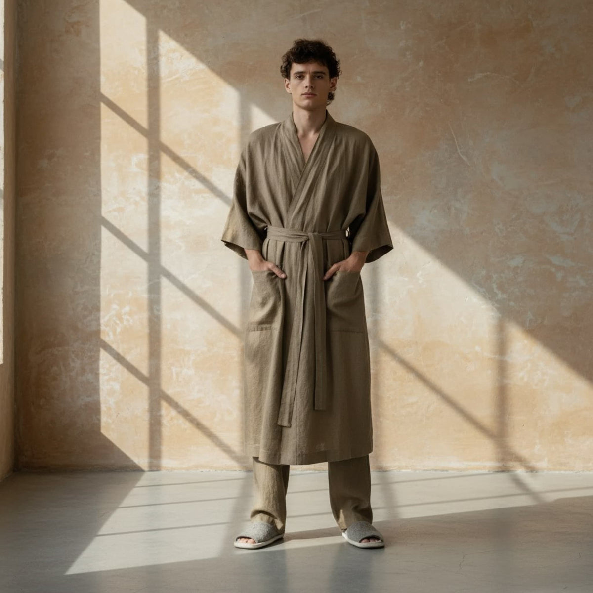 Linen Robes For Men, Mens Linen Robe