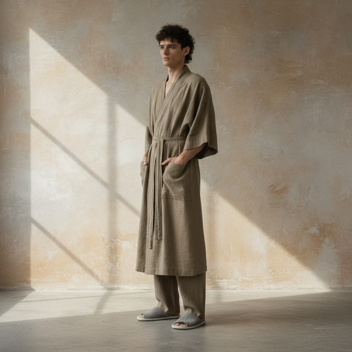 Linen Robes For Men, Mens Linen Robe