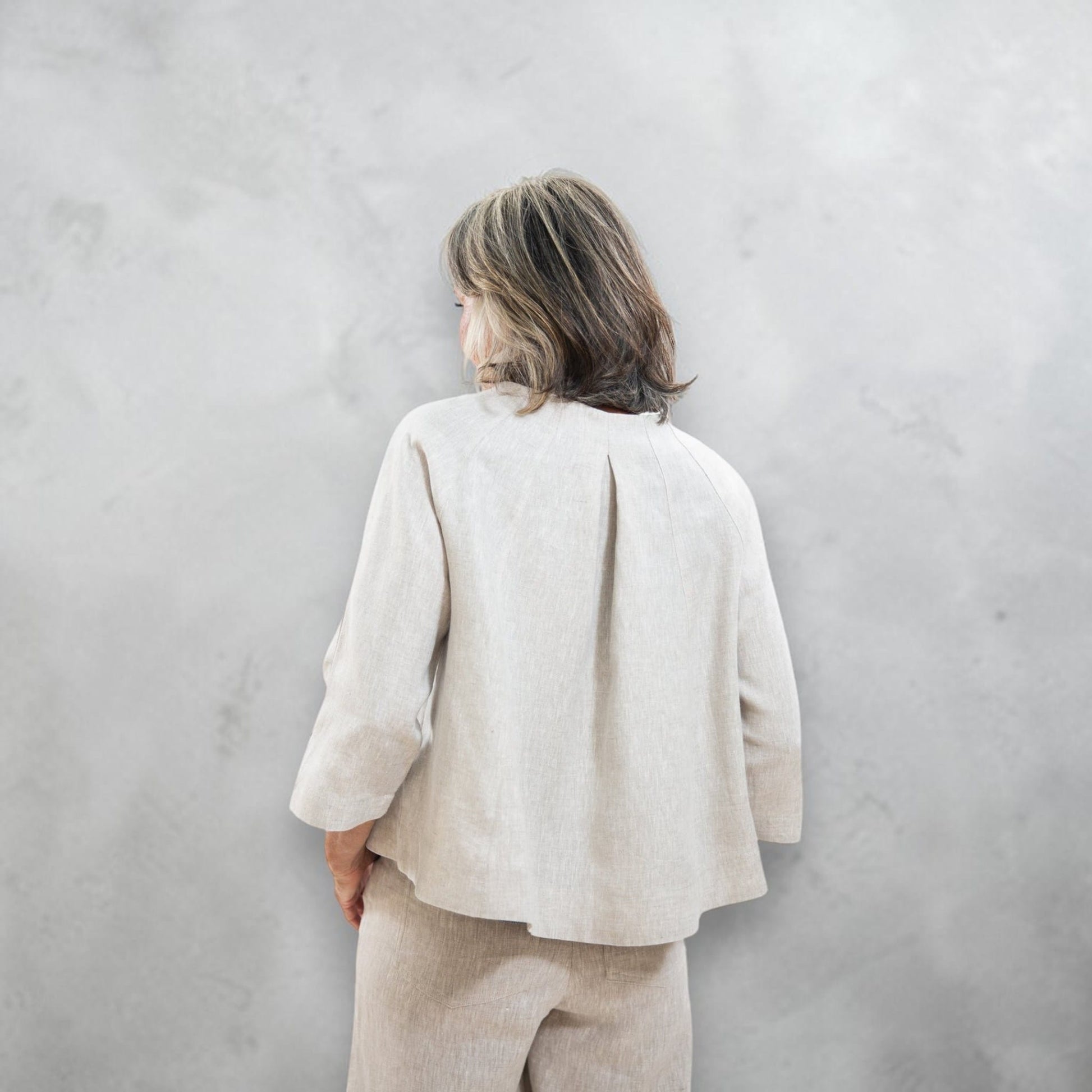 Linen Set Women, Boxy Linen Top and Wide Leg Pants Set