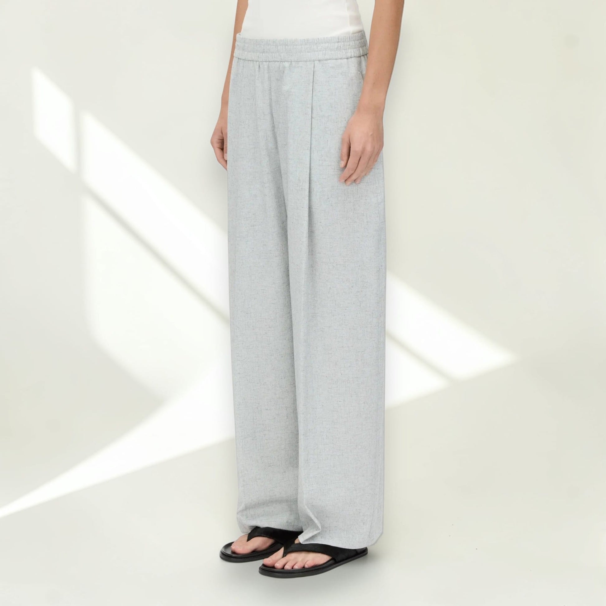 Linen Set Women, Halter Wrap Top And Wide Leg Pants Set