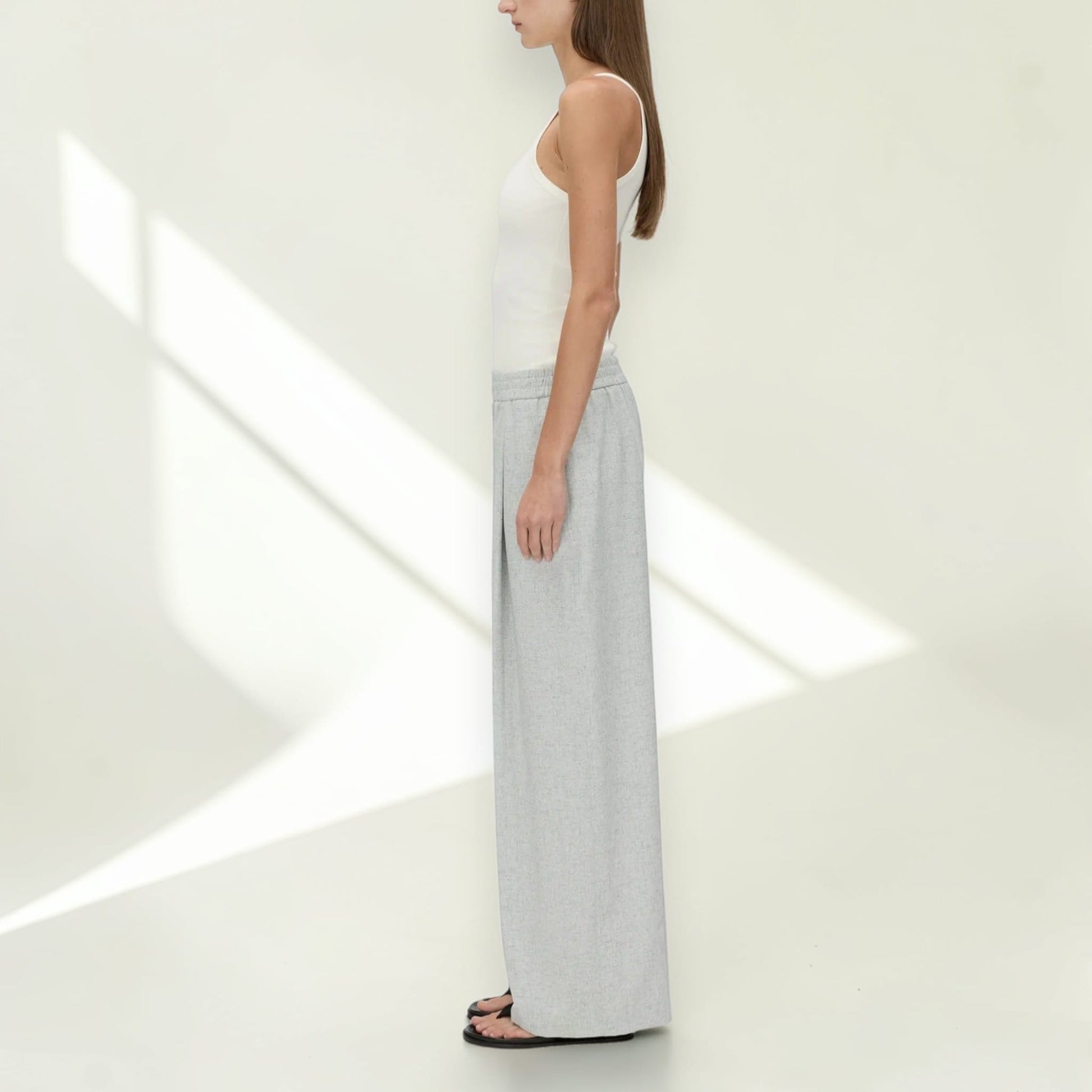 Linen Set Women, Halter Wrap Top And Wide Leg Pants Set