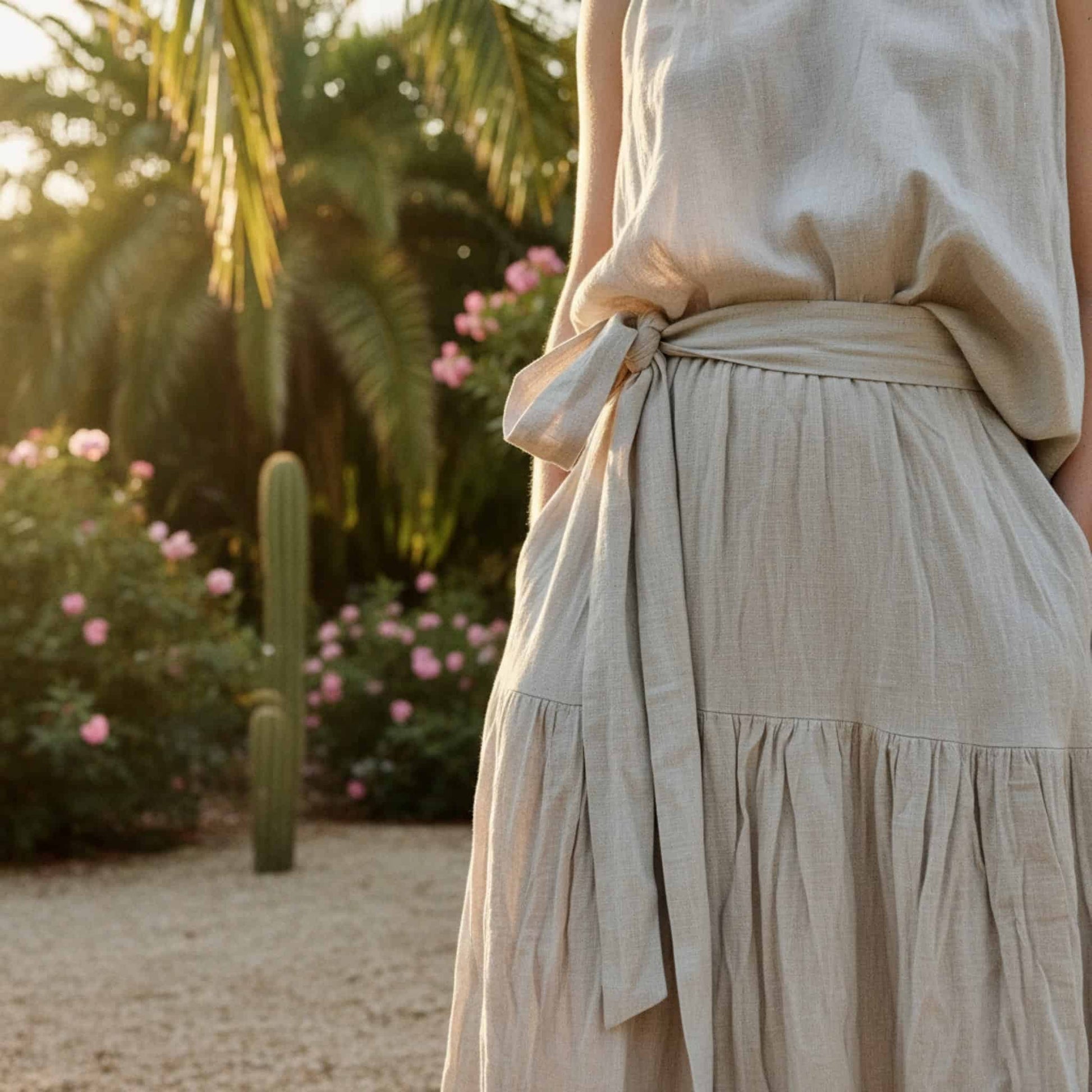 Linen Set Women, Linen Camisole and Maxi Skirt Set