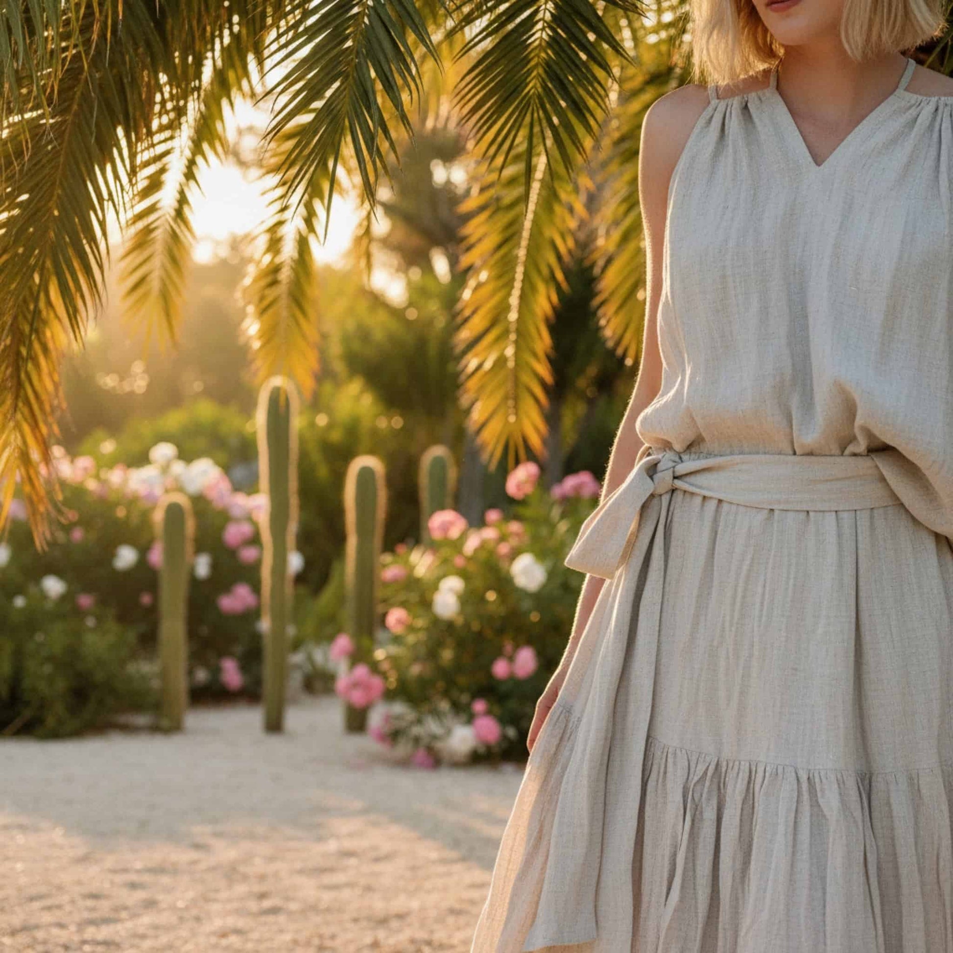 Linen Set Women, Linen Camisole and Maxi Skirt Set