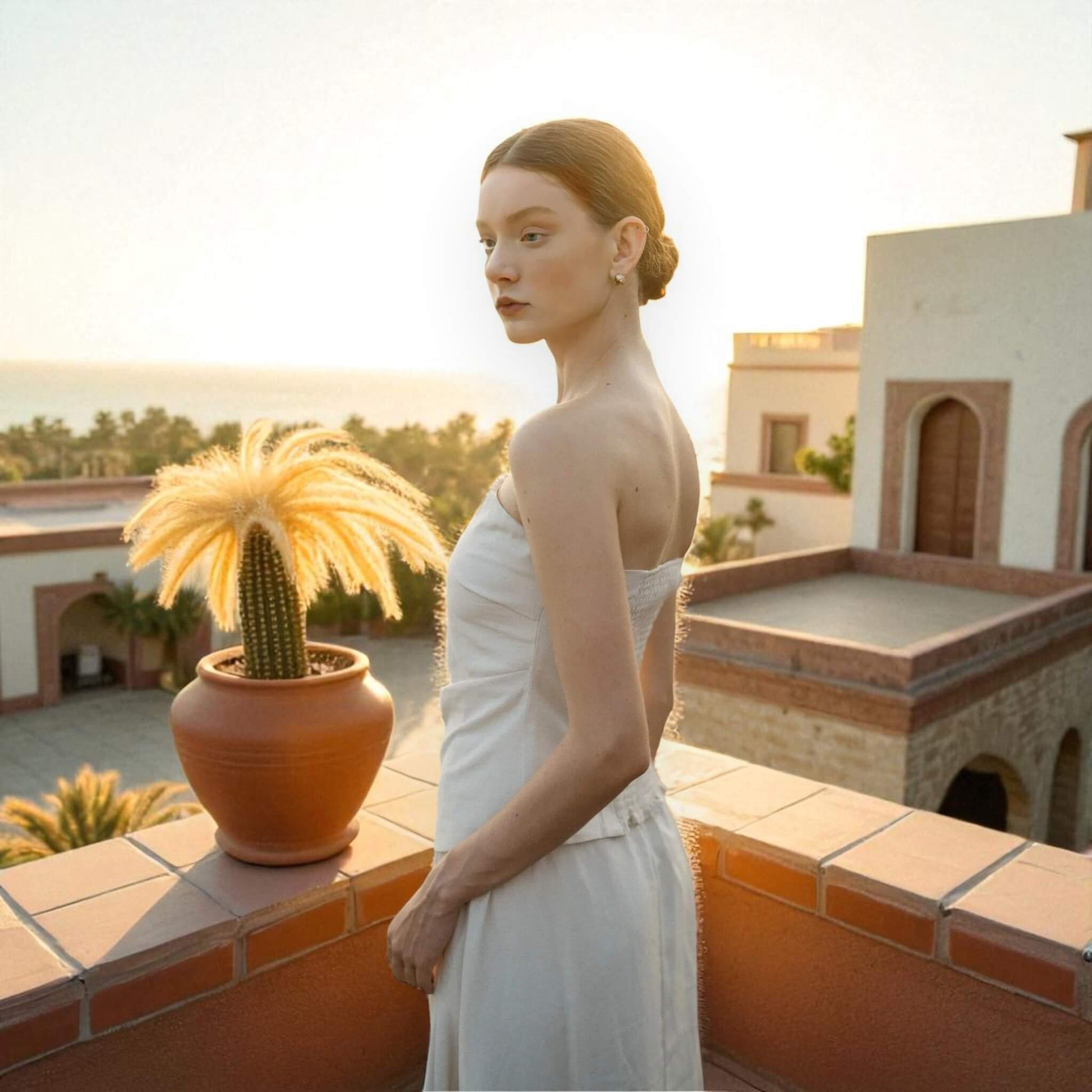 Linen Set Women, Linen Strapless Top And A-Line Maxi Skirt Set