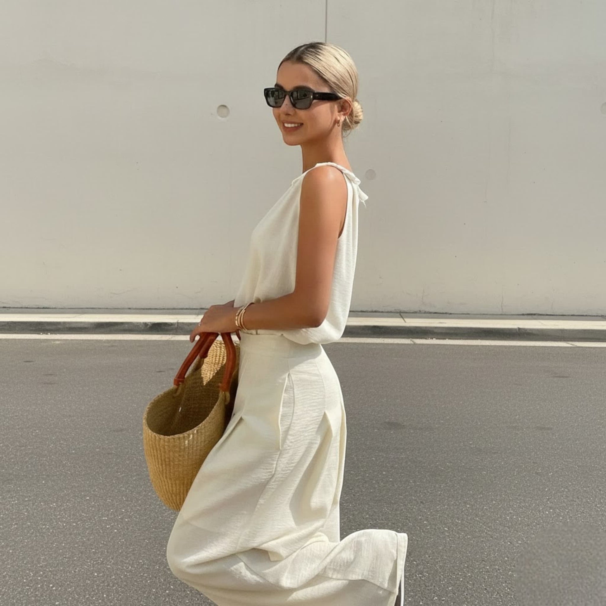 Linen Set Women, Linen Tank Top And Linen Pants Set