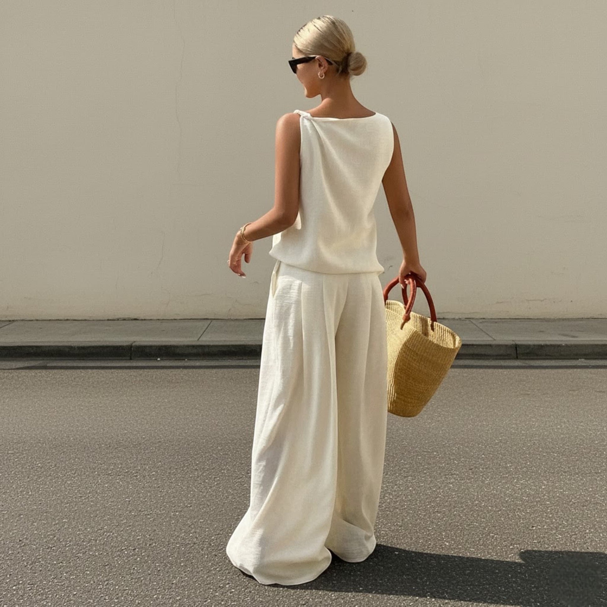 Linen Set Women, Linen Tank Top And Linen Pants Set