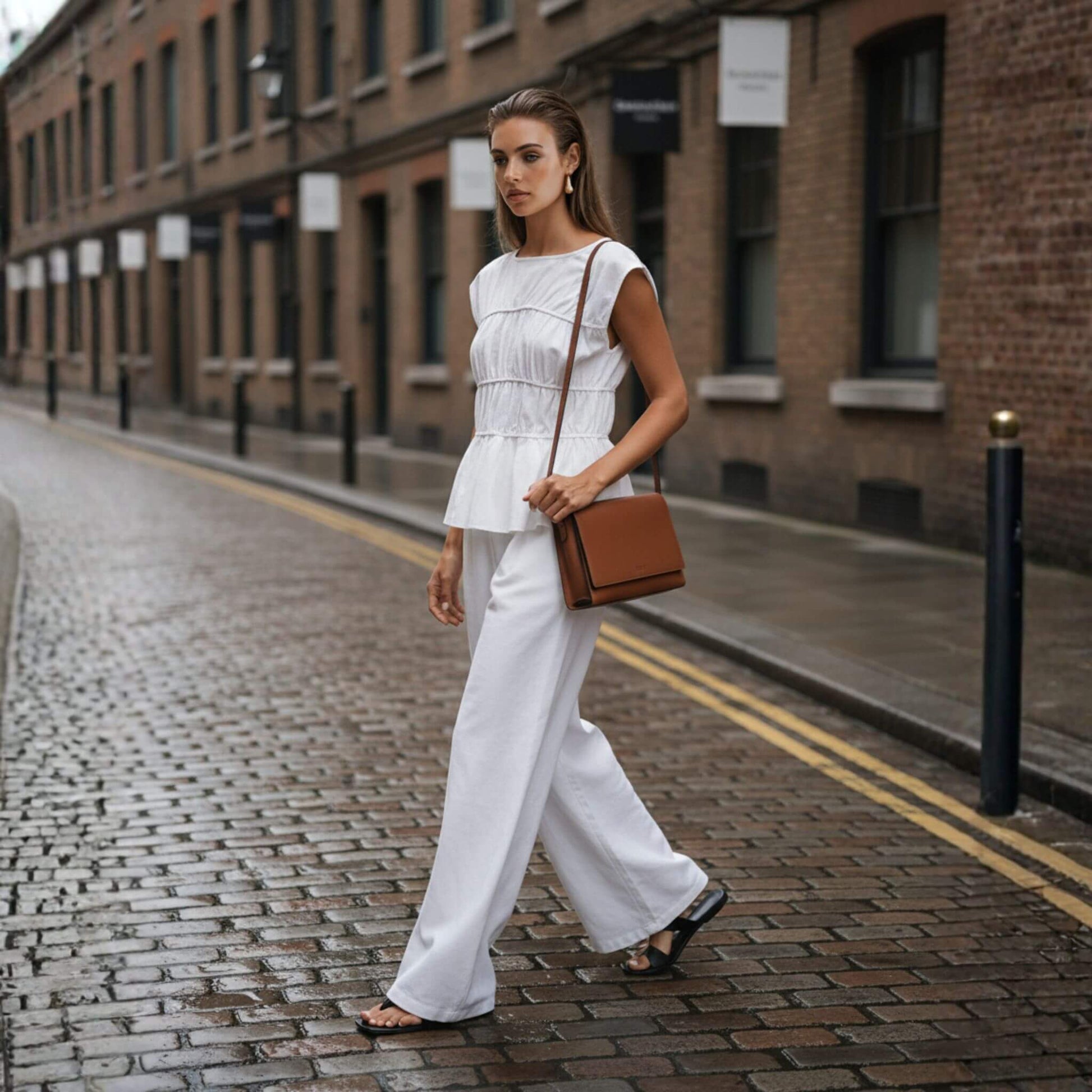 Linen Set Women, Linen Tank Top And Wide Leg Pants Set