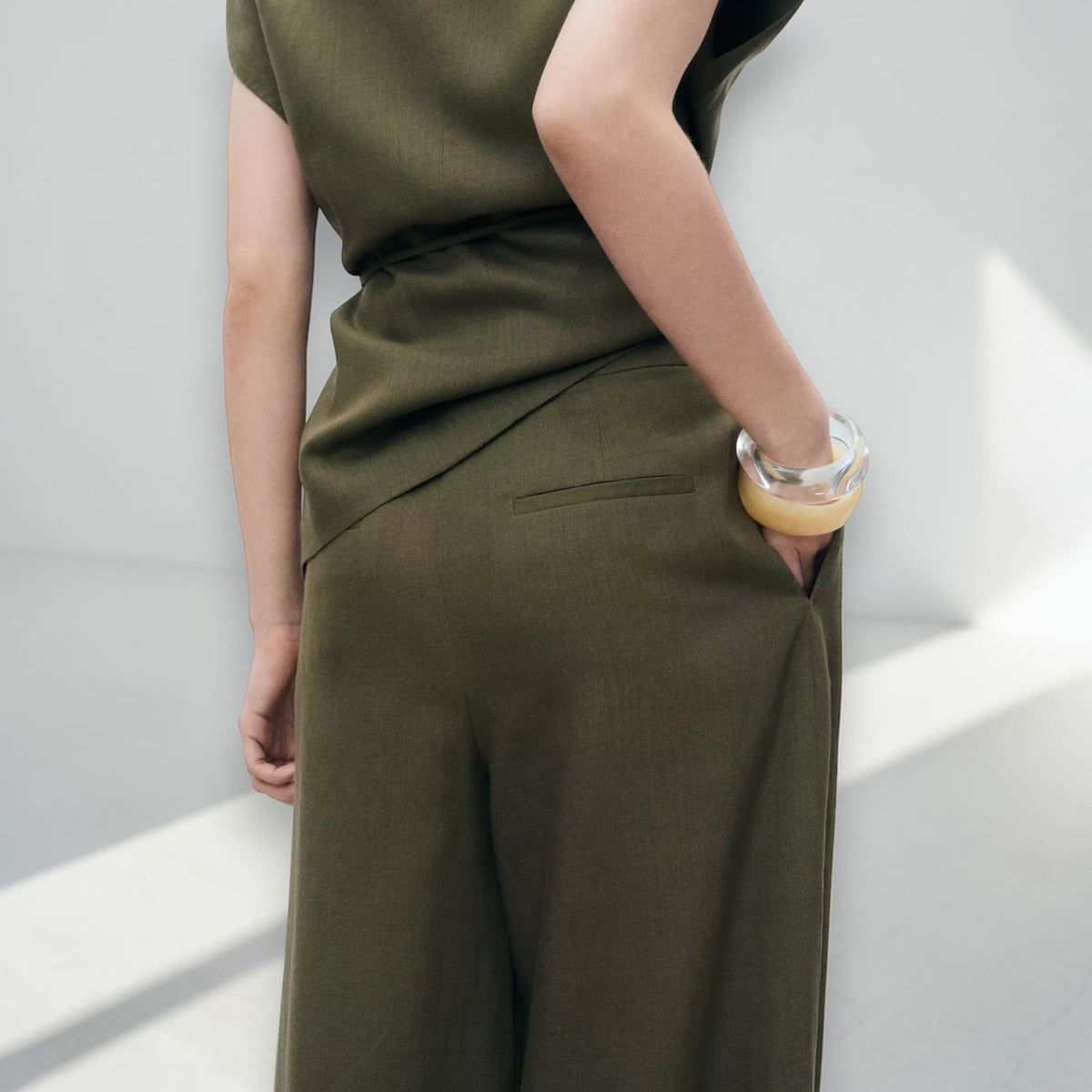 Linen Set Women, Sleeveless Linen Wrap Top And Wide Leg Pants Set