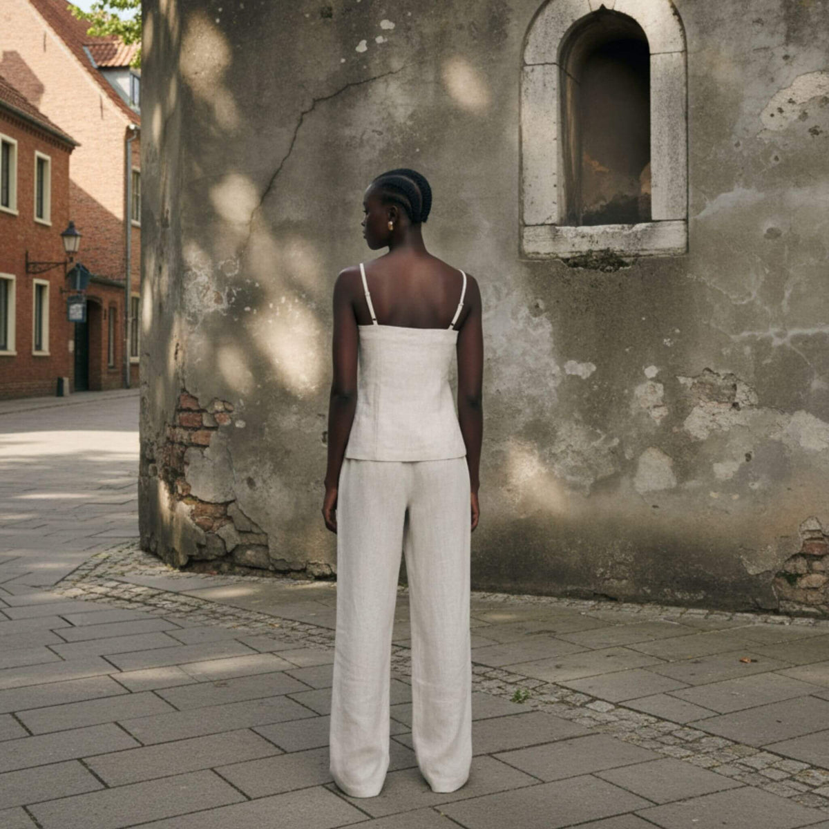 Linen Sleeveless Top, Button Front Camisole Top