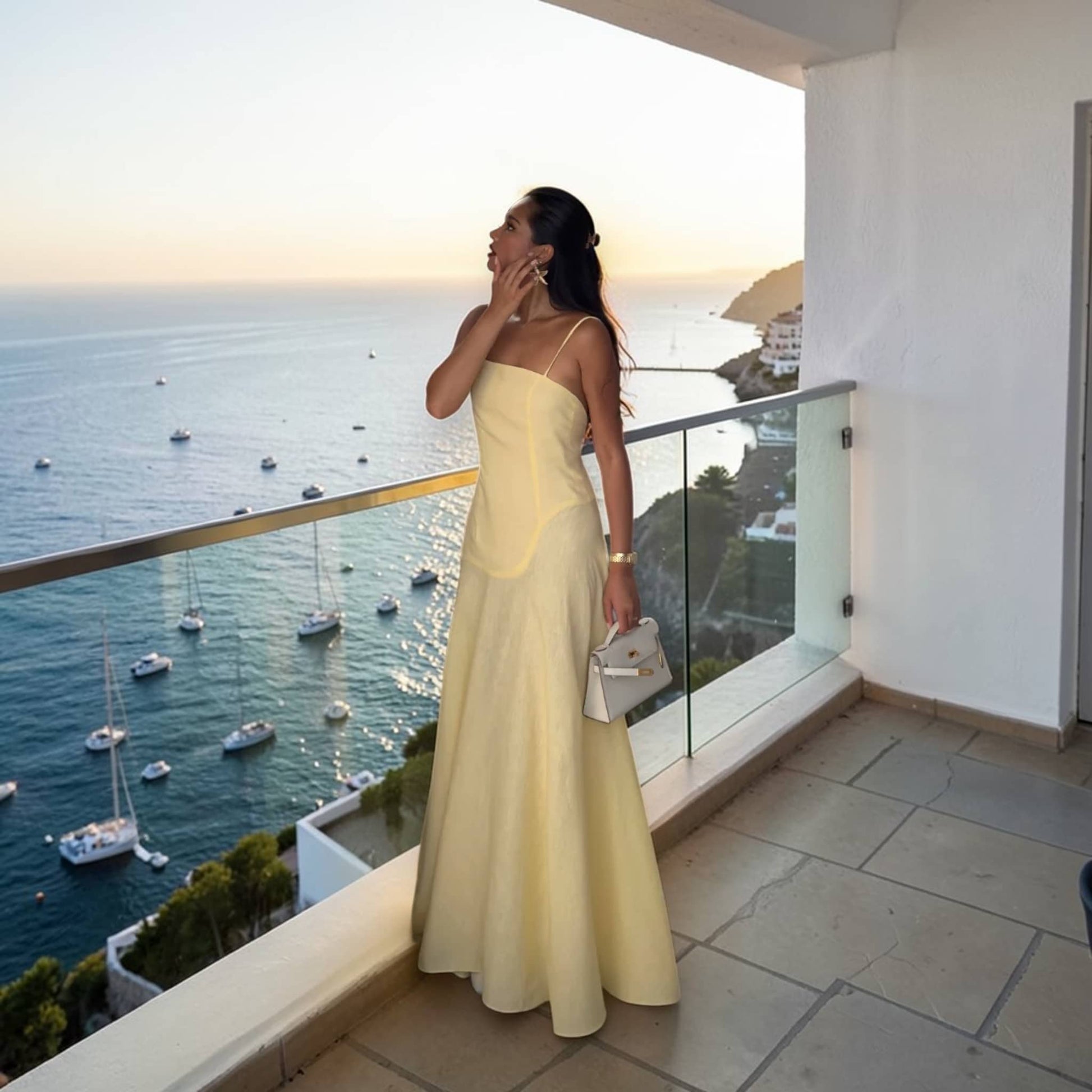 Linen Spaghetti Strap Maxi Dress, A Line Maxi Dress