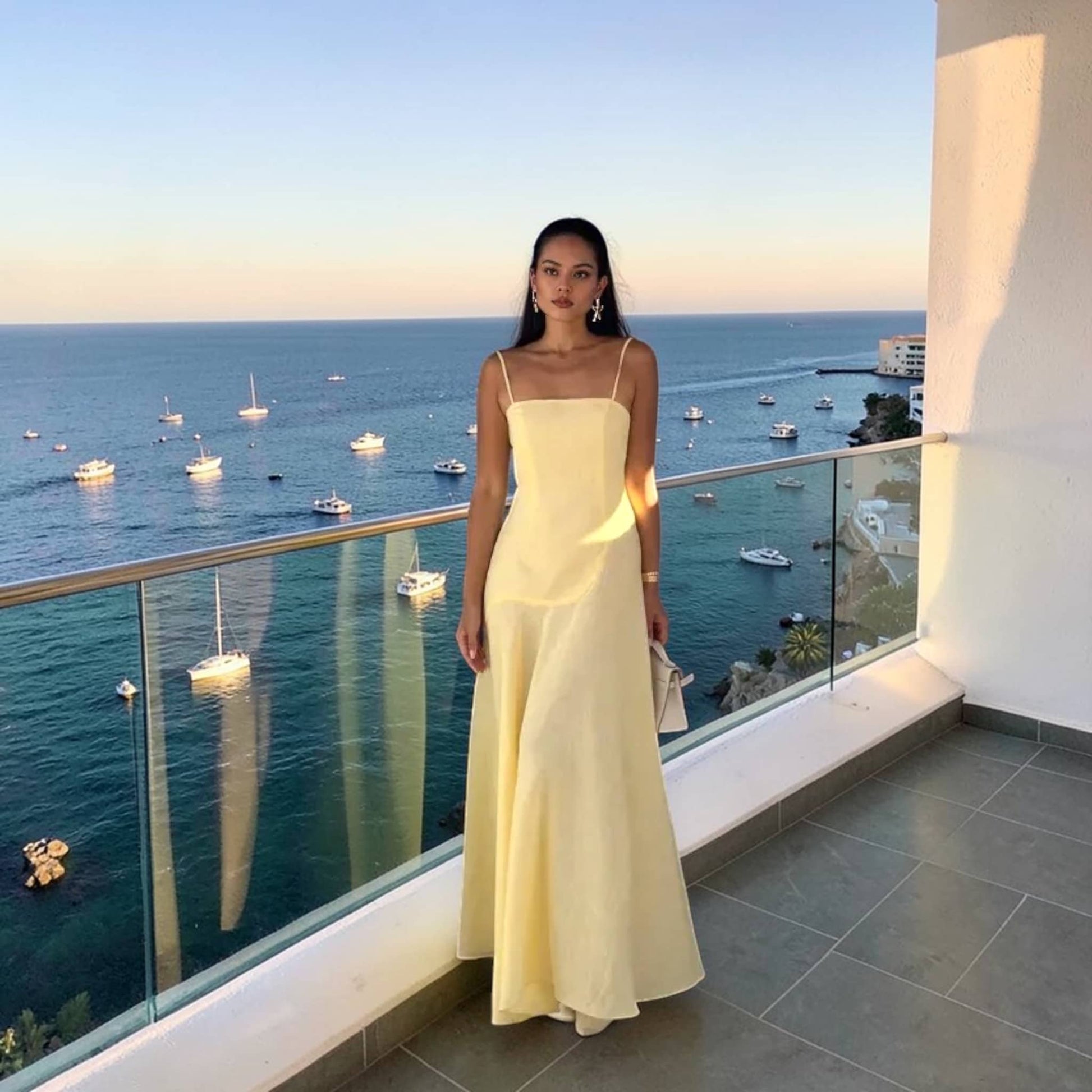 Linen Spaghetti Strap Maxi Dress, A Line Maxi Dress