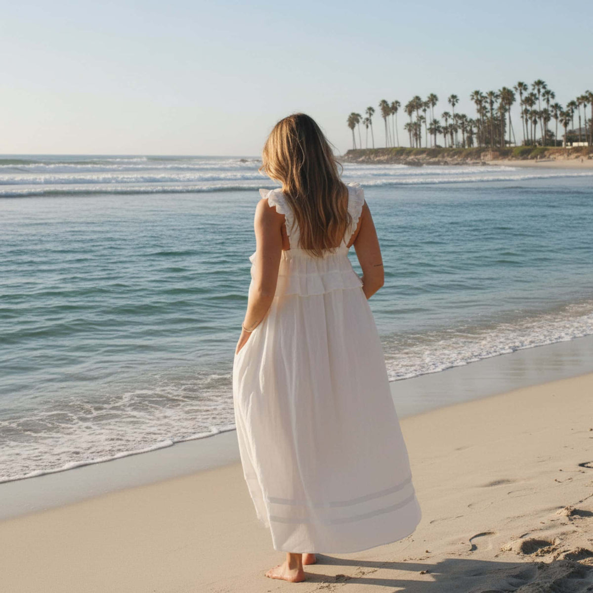 Linen Square Neck Maxi Dress, Resort Maxi Dress