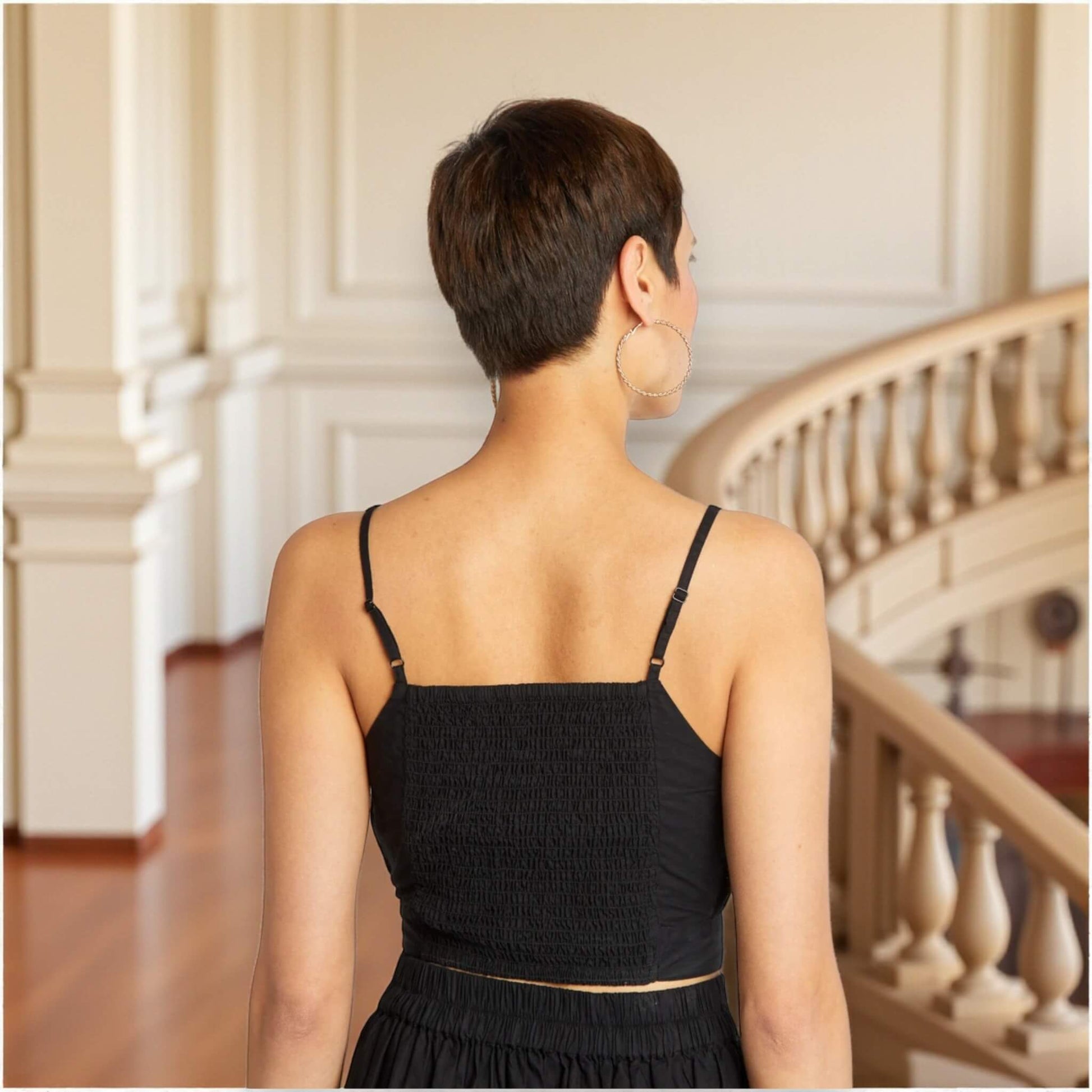 Linen Strappy Crop Top, Cropped Linen Cami Top