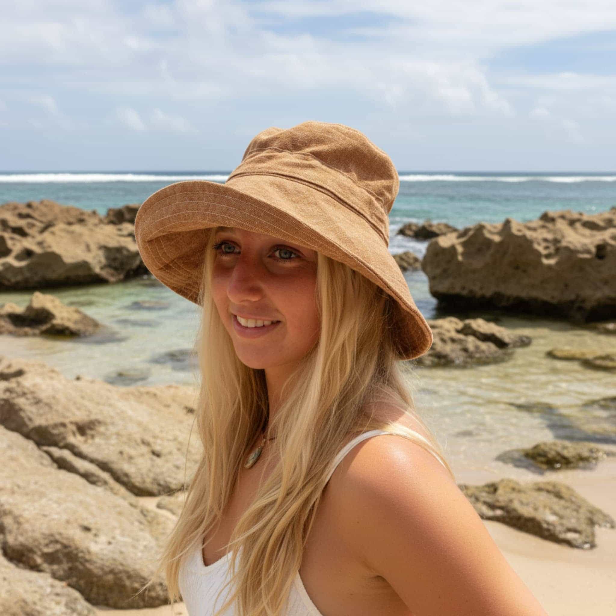 Linen Summer Hats, Wide Brim Sun Hat