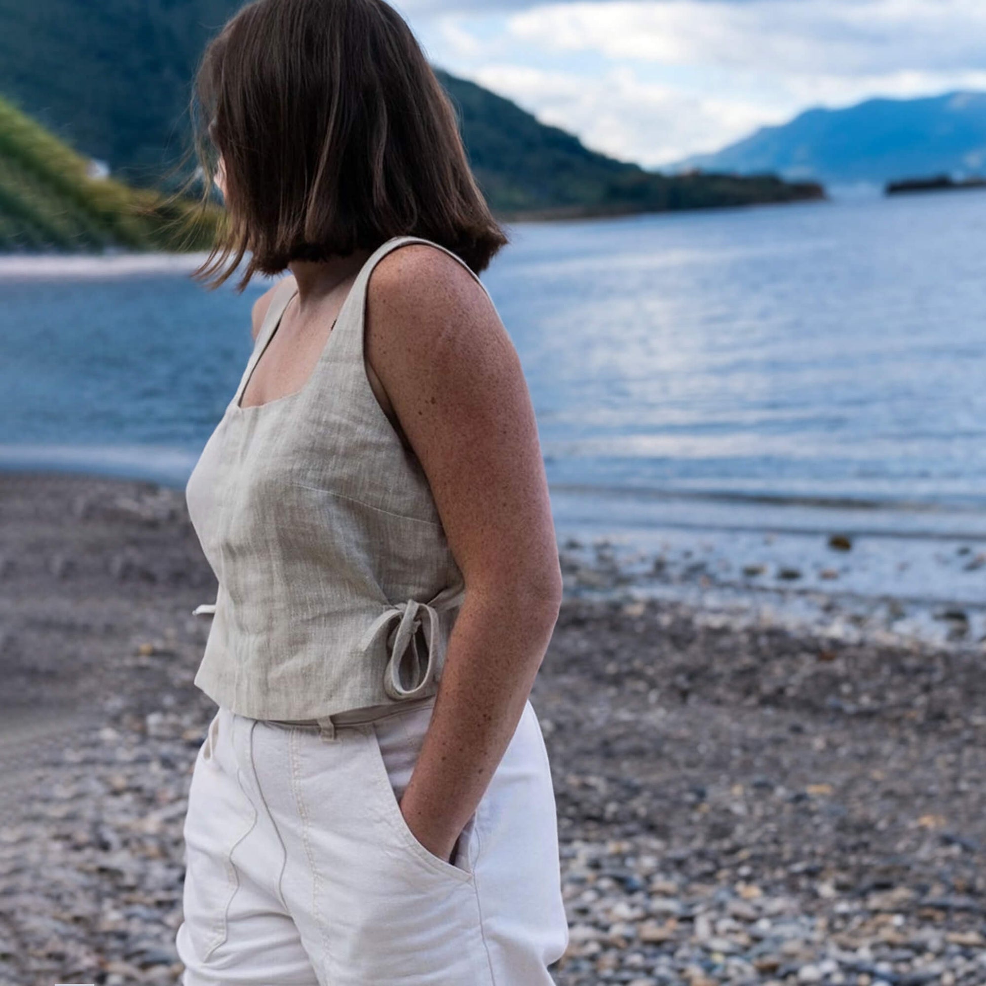 Linen Tank Top, Linen Sleeveless Top