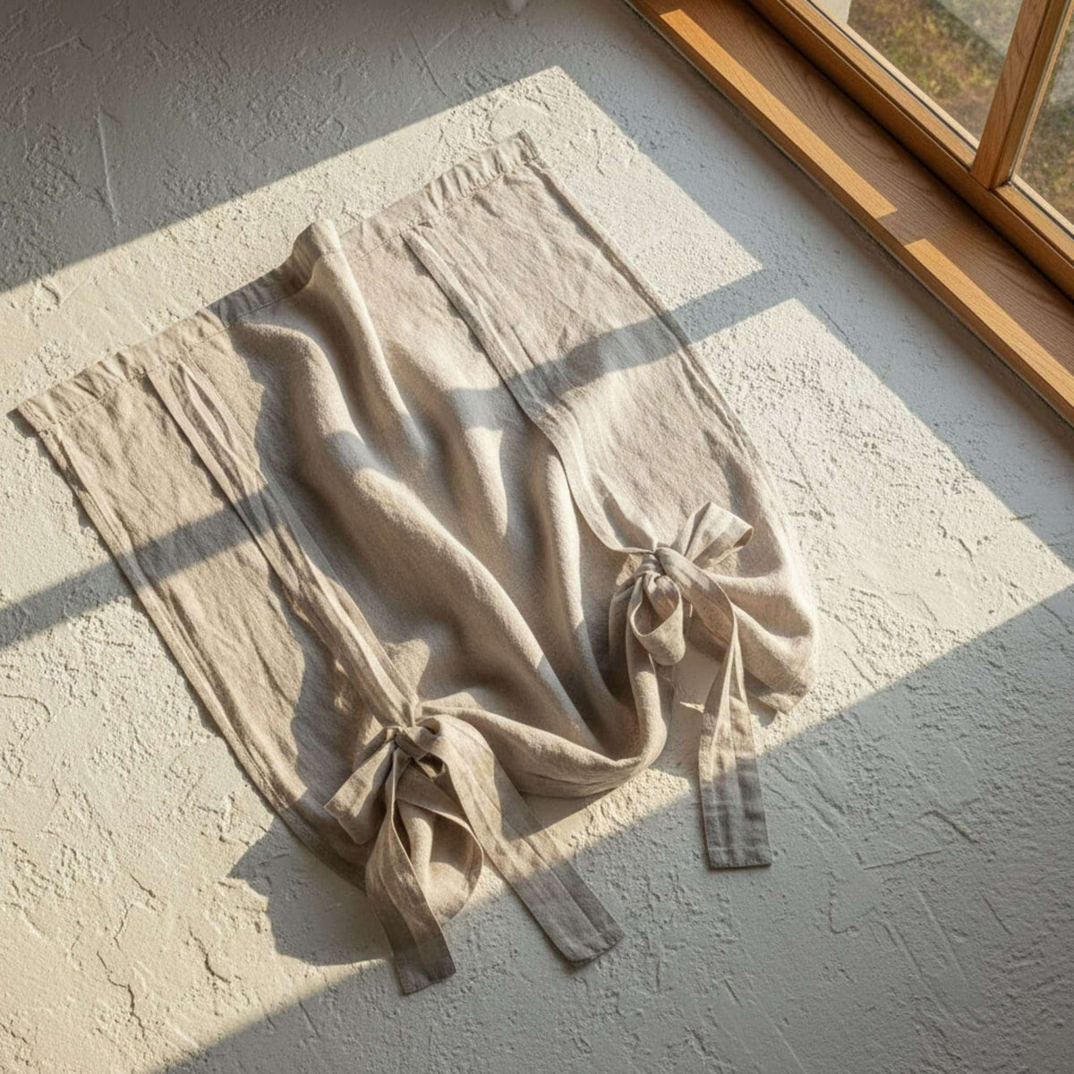 Linen Tie Up Curtains, Linen Roll Up Curtains