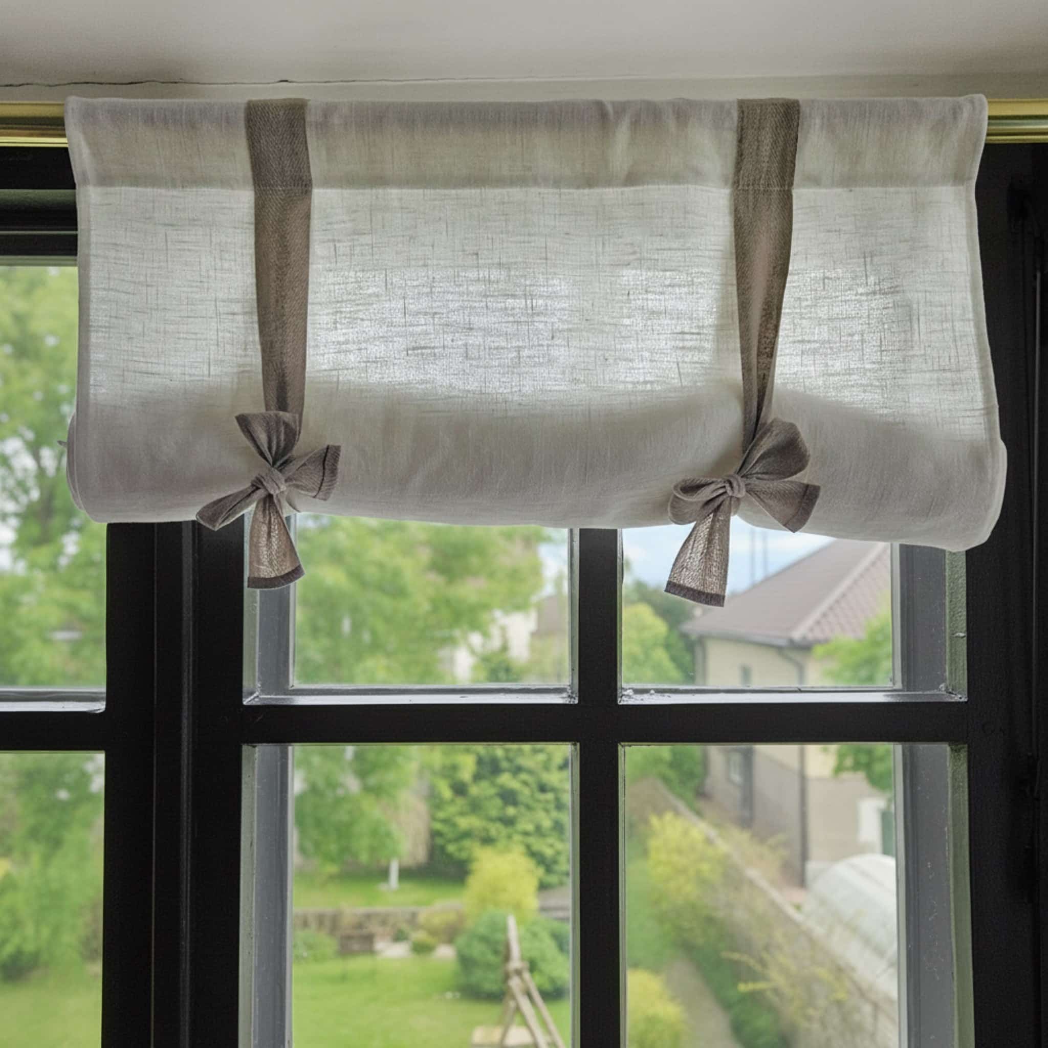 Linen Tie Up Curtains, Tie Up Window Curtains