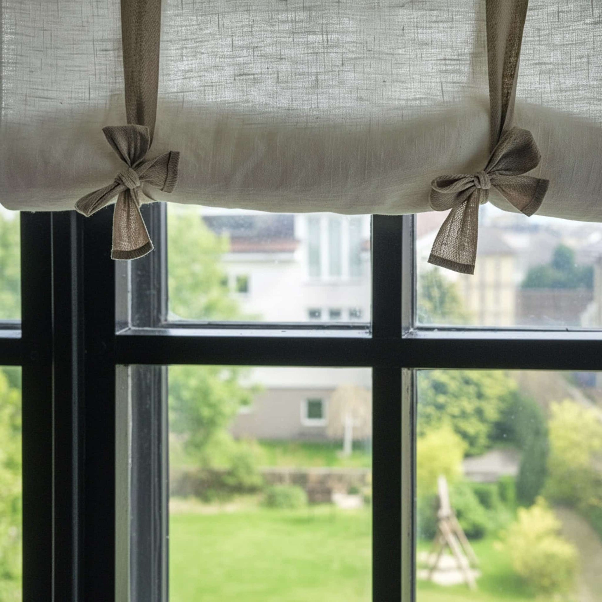 Linen Tie Up Curtains, Tie Up Window Curtains