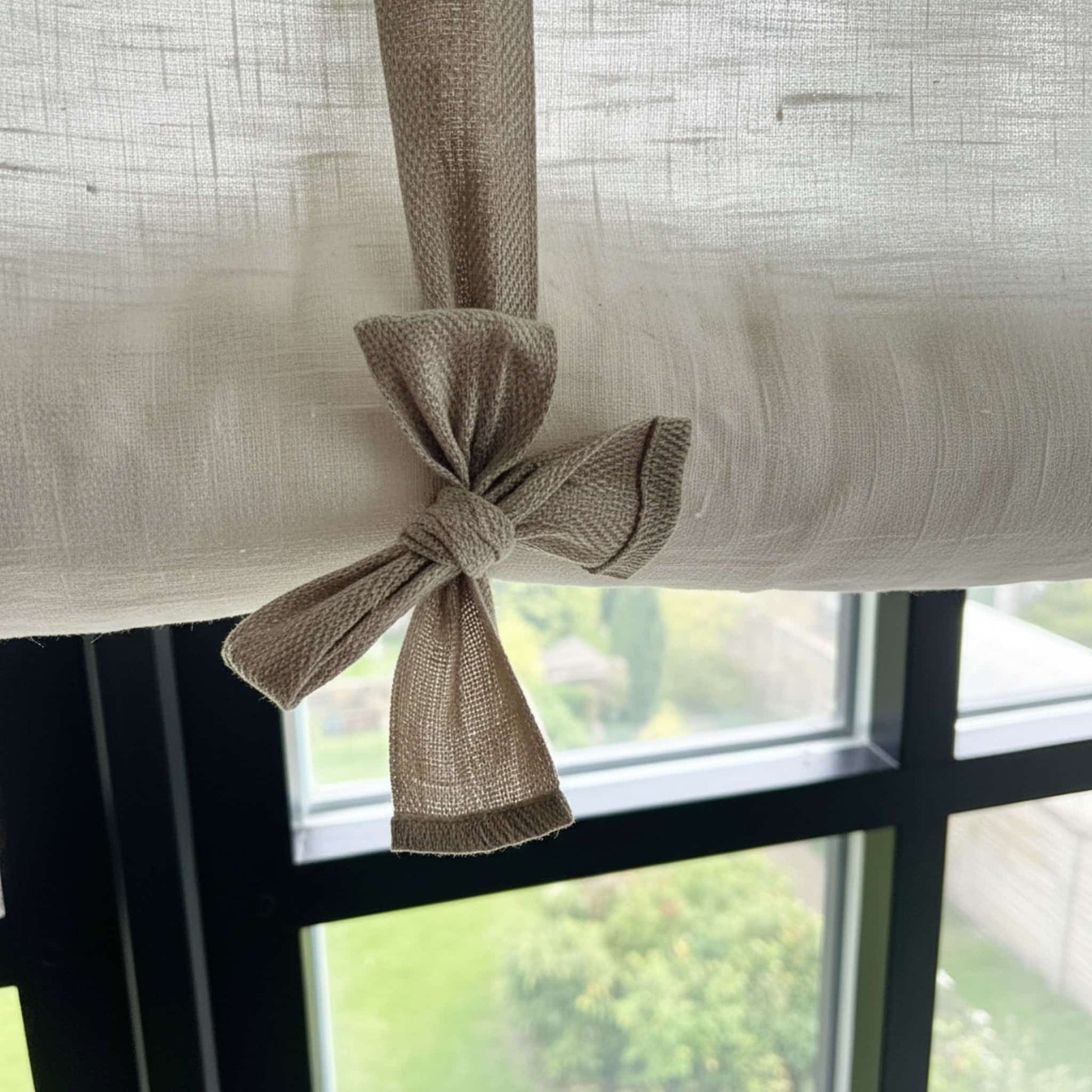 Linen Tie Up Curtains, Tie Up Window Curtains