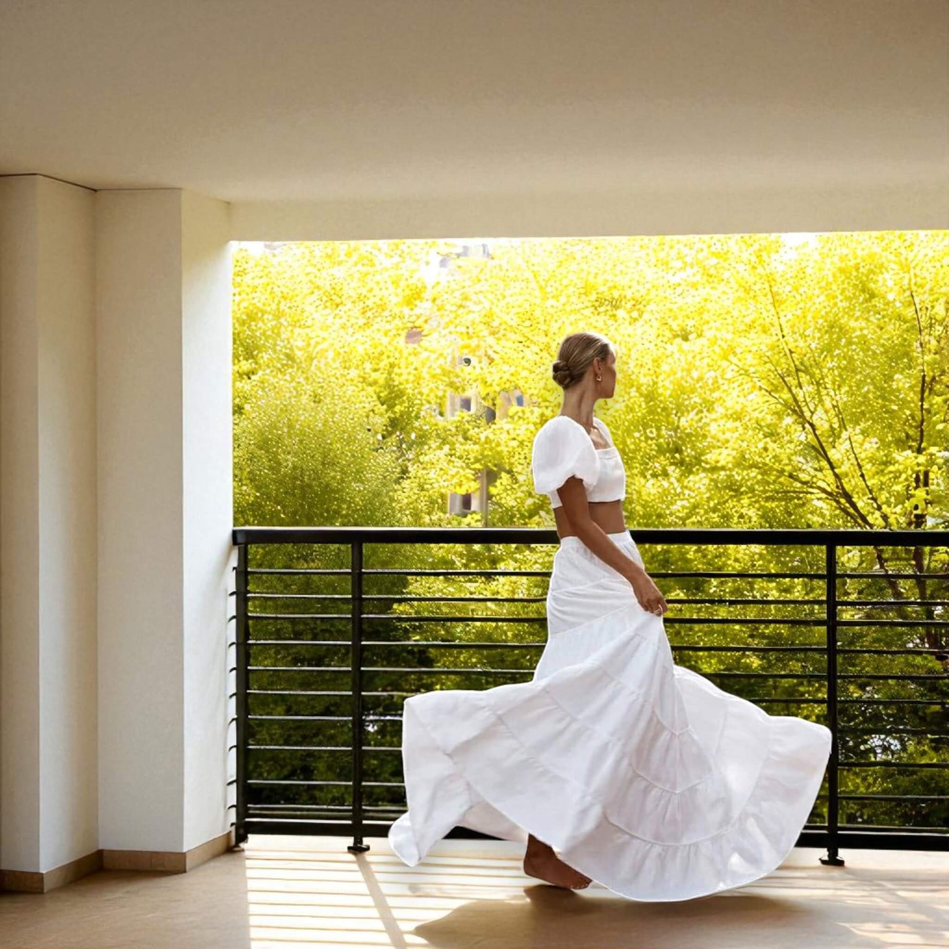 Linen Tiered Maxi Skirt, Linen Maxi Skirt