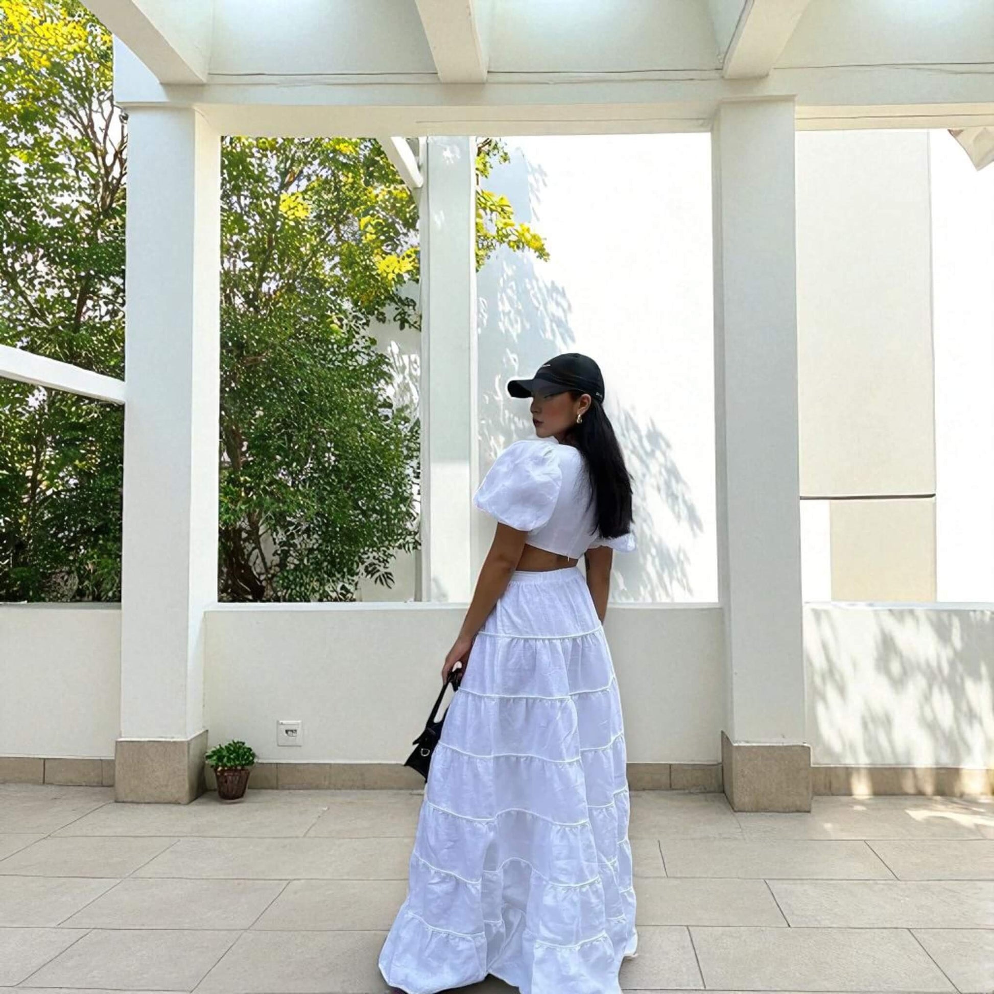Linen Tiered Maxi Skirt, Linen Maxi Skirt