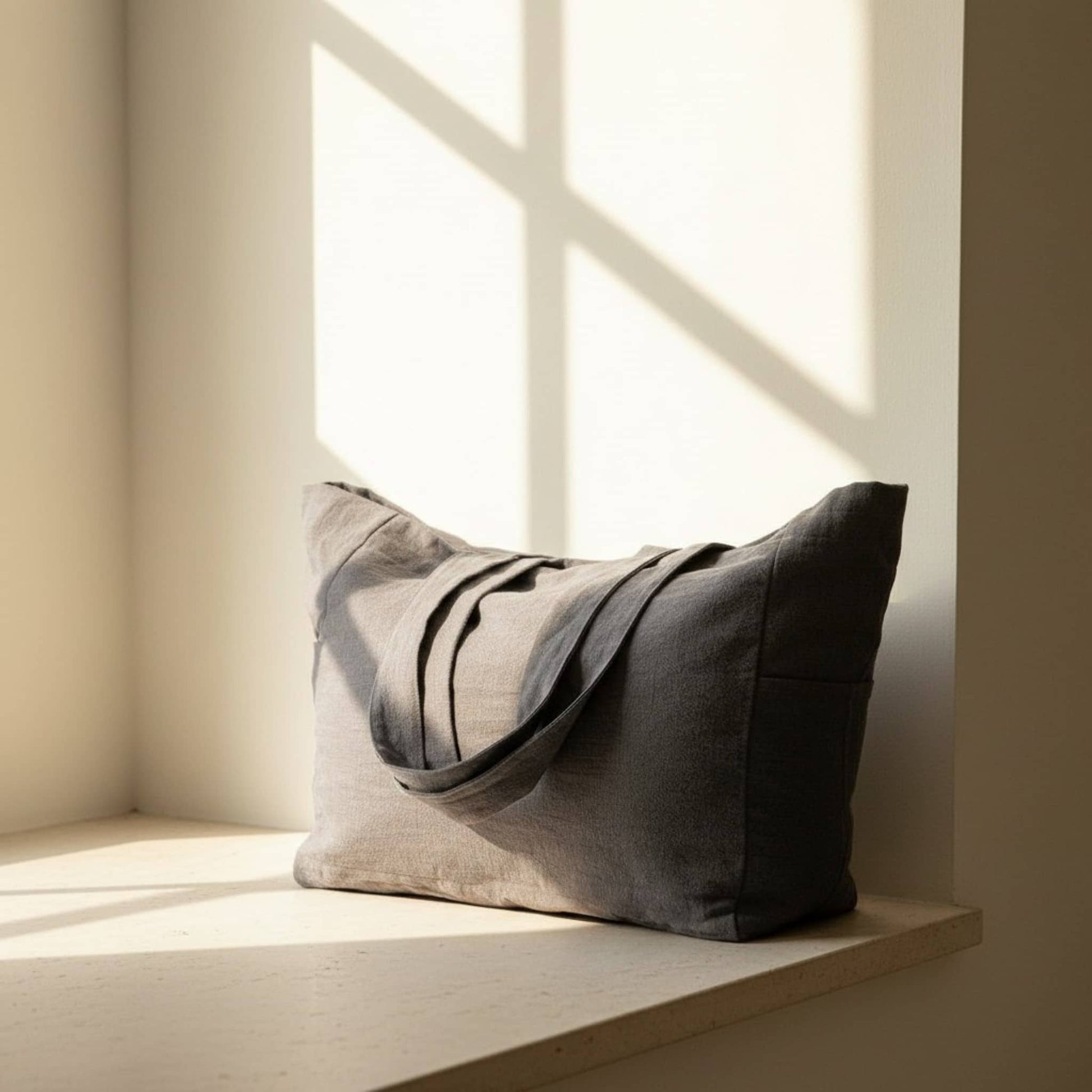 Linen Tote Bag, Linen Beach Bag