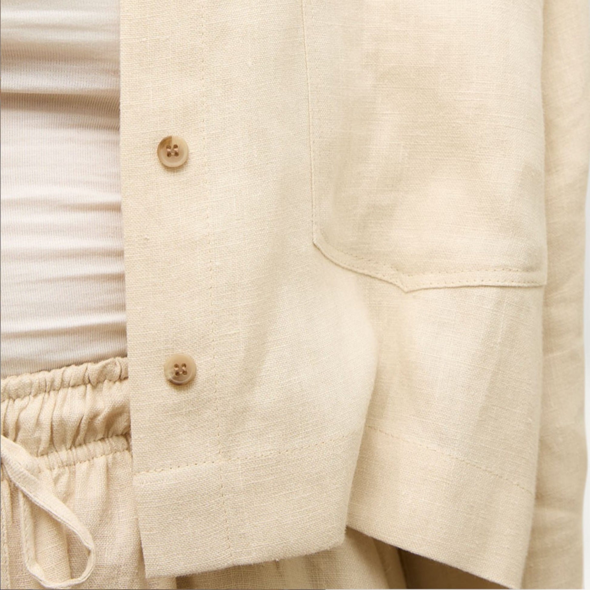 Linen Two Piece Set, Crop Linen Shirt And Maxi Skirt Set