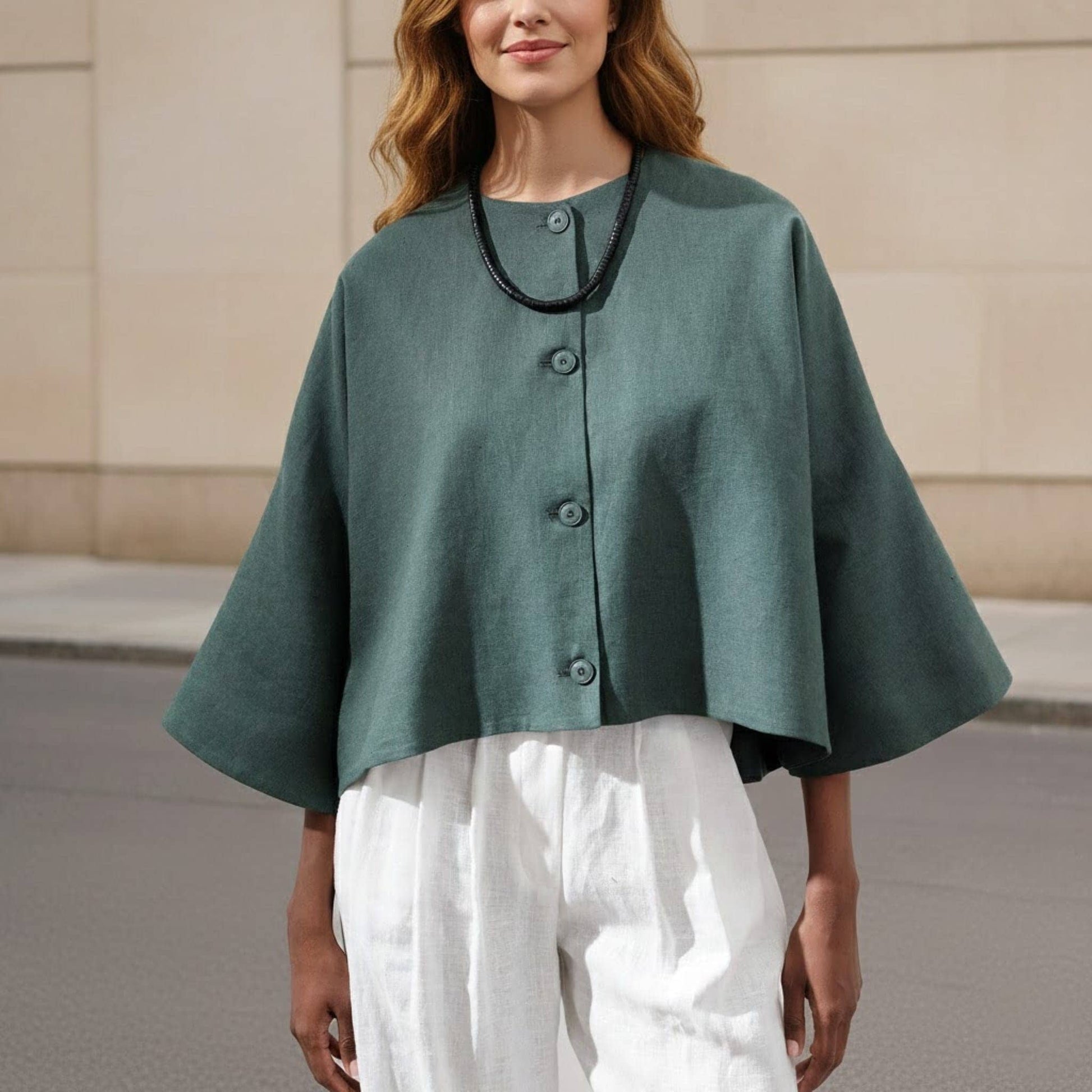 Linen Two Piece Set, Cropped Linen Jacket And Maxi Skirt Set