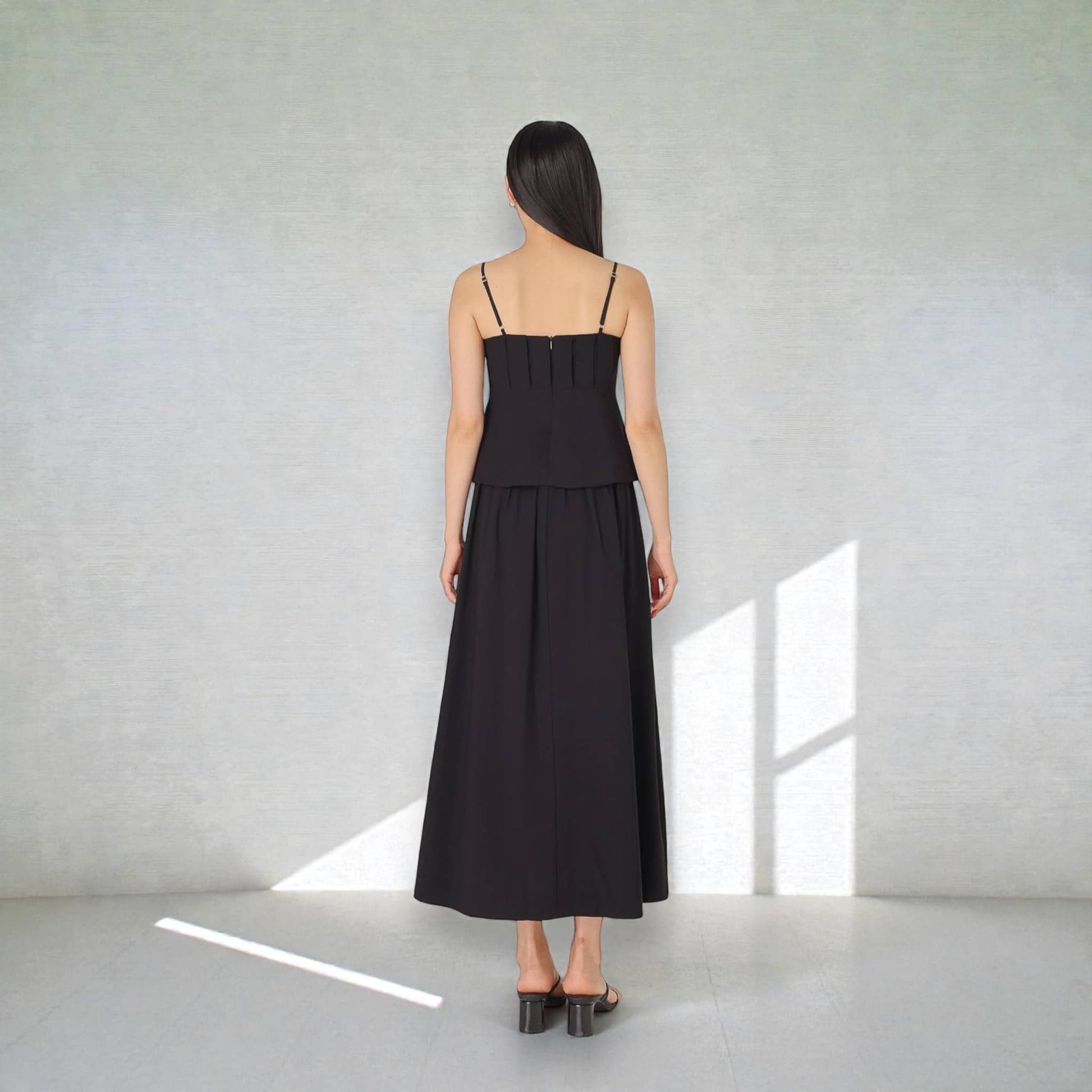 Linen Two Piece Set, Linen Cami Top And Slit Maxi Skirt Set