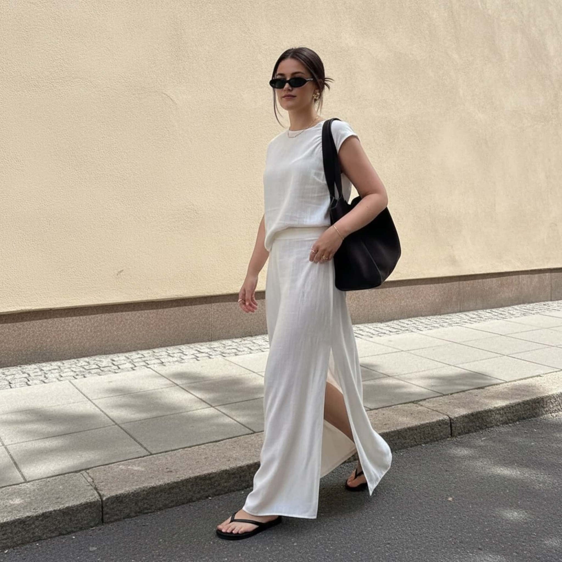 Linen Two Piece Set, Linen Tank Top And Maxi Skirt Set