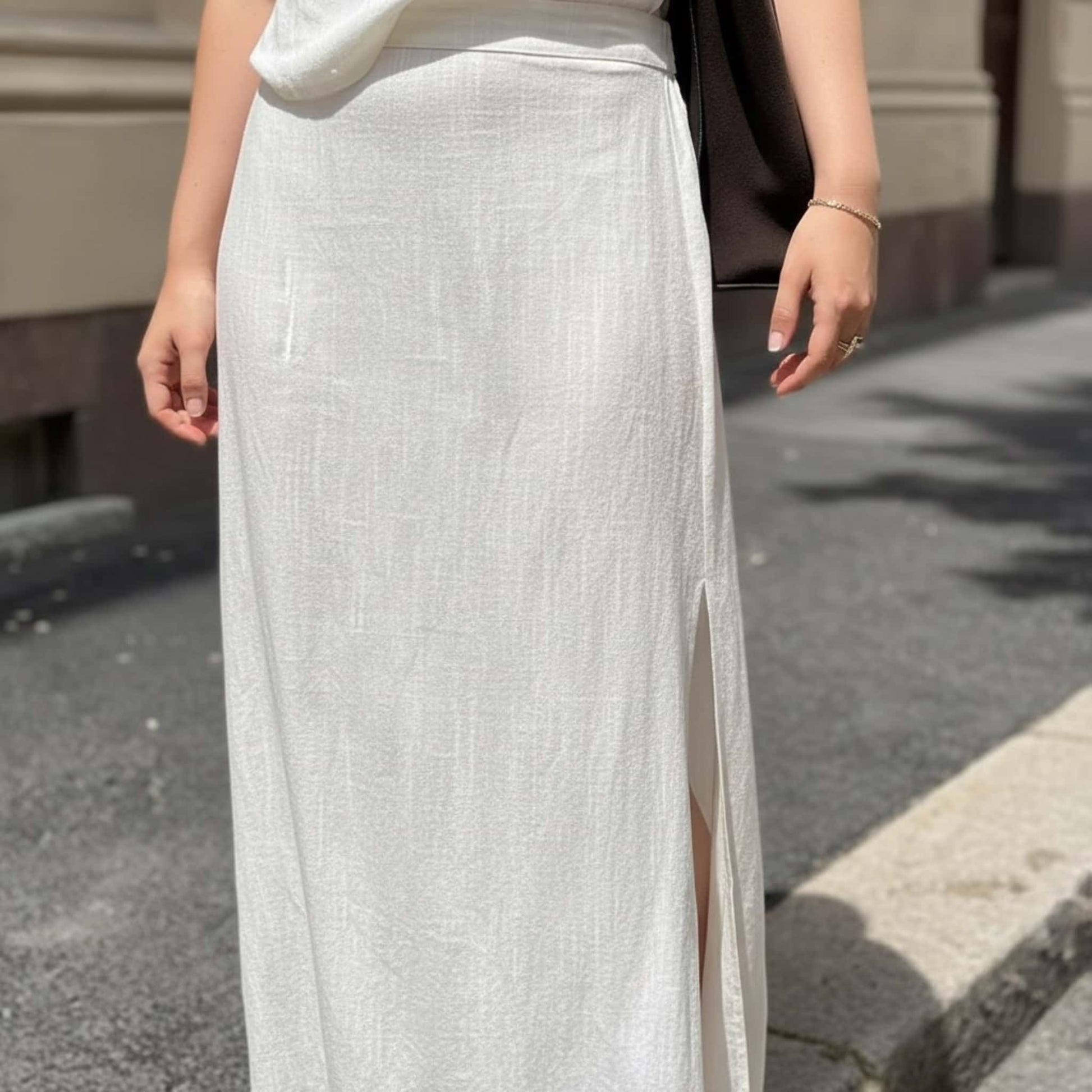 Linen Two Piece Set, Linen Tank Top And Maxi Skirt Set
