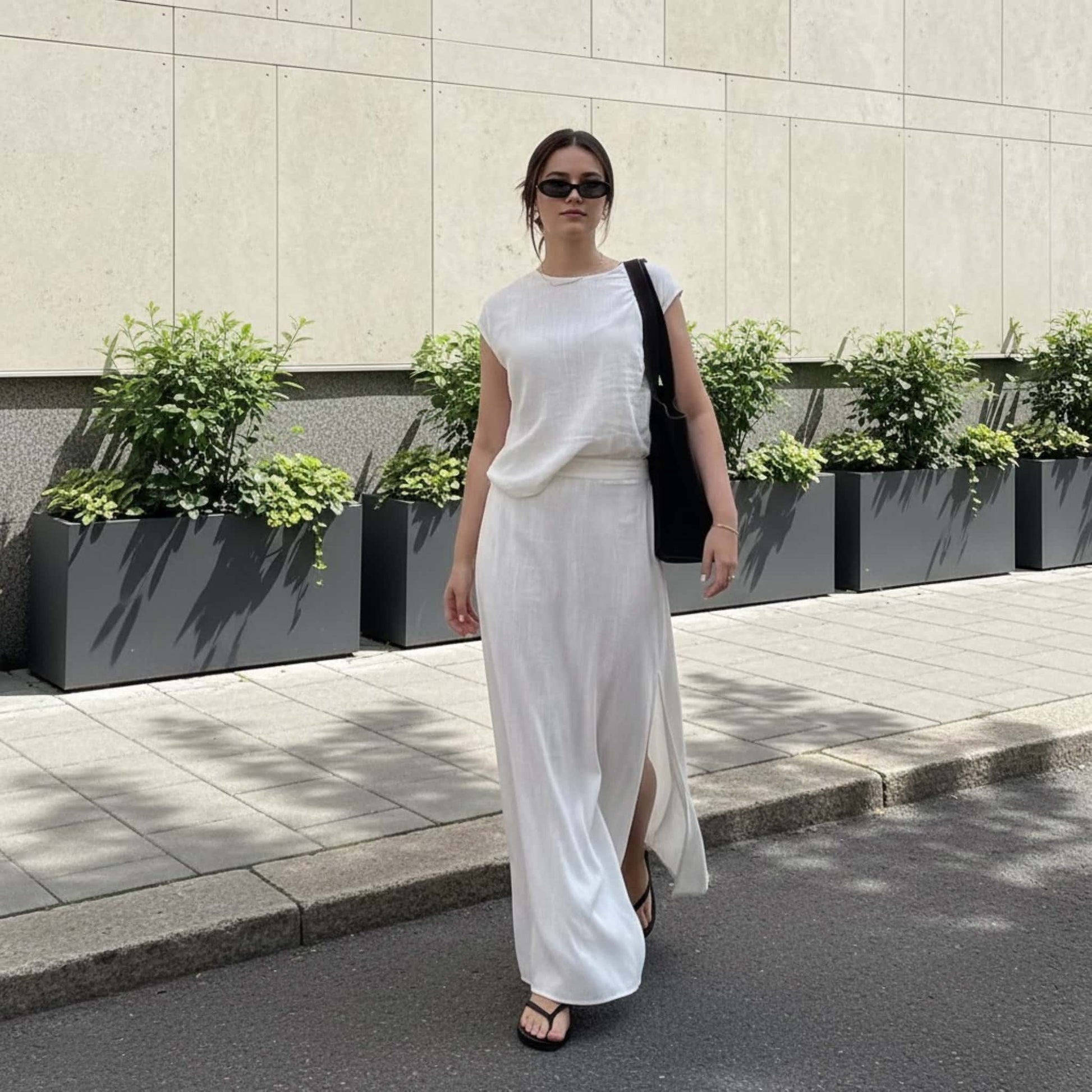 Linen Two Piece Set, Linen Tank Top And Maxi Skirt Set