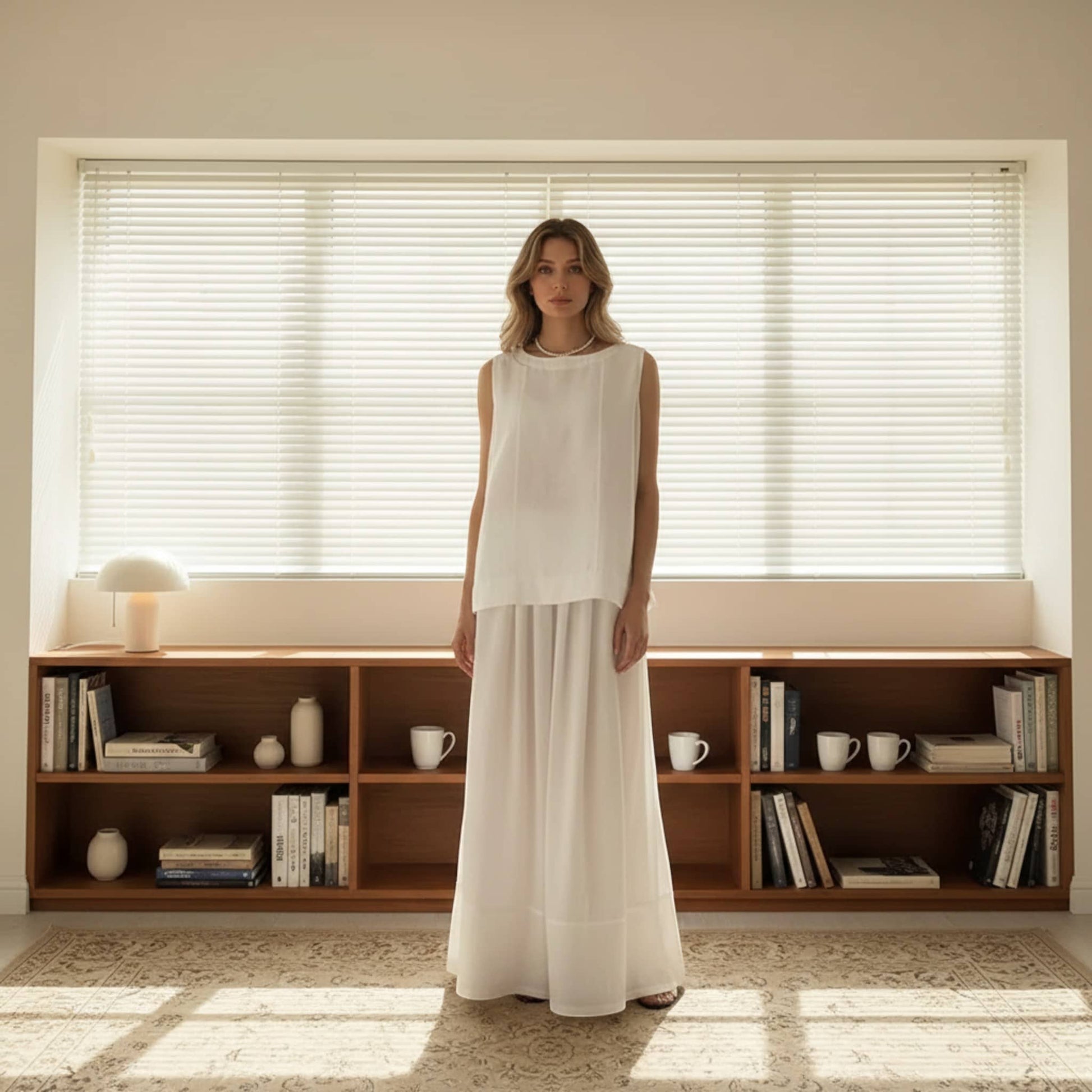 Linen Two Piece Set, Linen Tank Top And Maxi Skirt Set