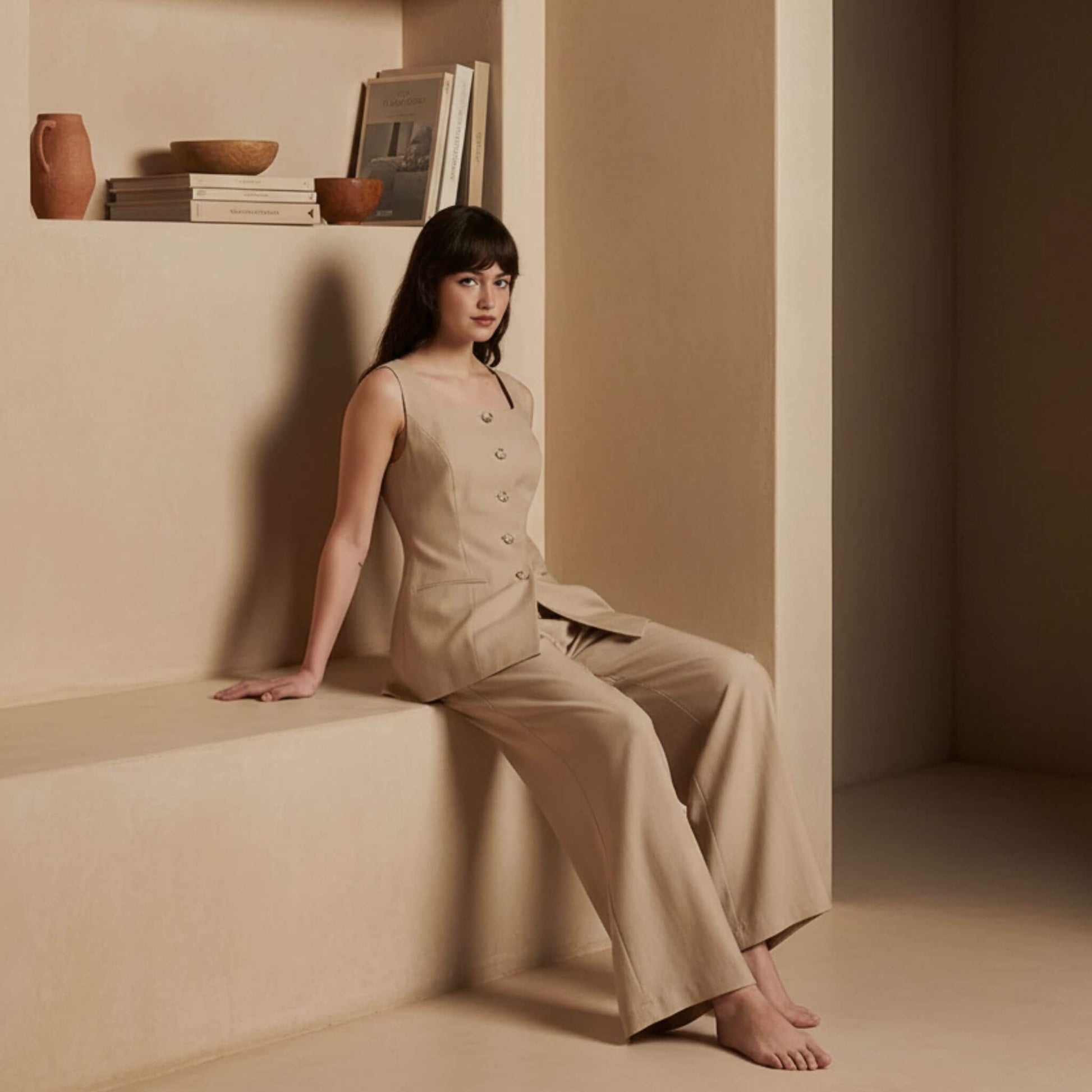 Linen Vest Womens, Sleeveless Linen Vest Top